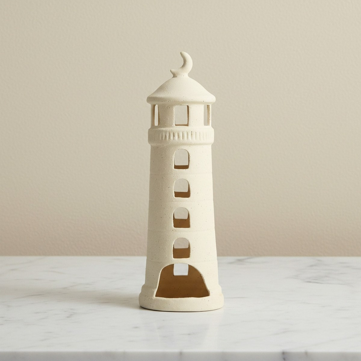 Umber Sansa Riwaq Ceramic Decorative Minaret Accent - 11.5x11.5x33.5 cm-hbxhomeware-homedecor-figurinesandornaments-image-1