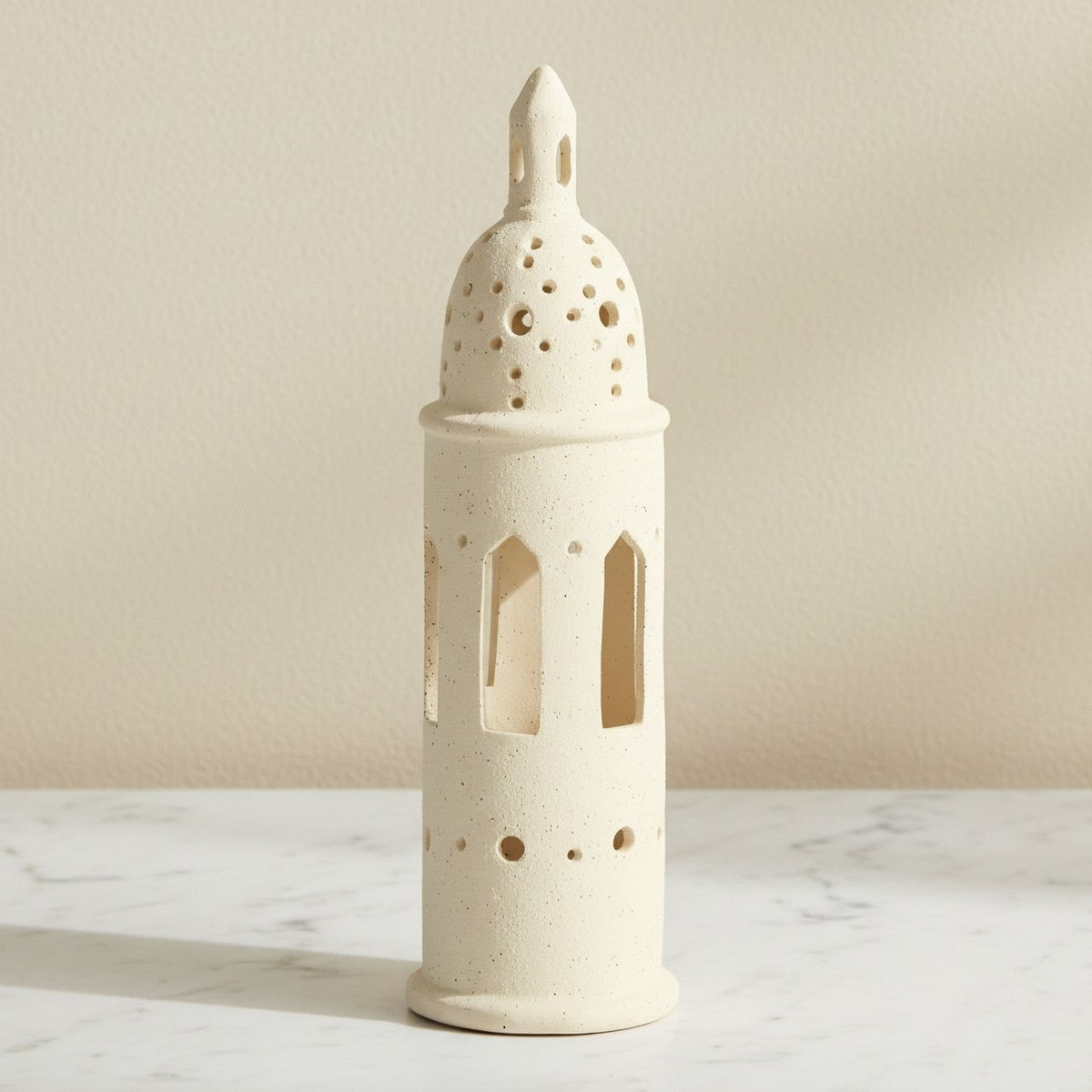 Umber Sansa Riwaq Ceramic Decorative Minaret Accent - 9.5x9.5x34.2 cm-hbxhomeware-homedecor-figurinesandornaments-image-1