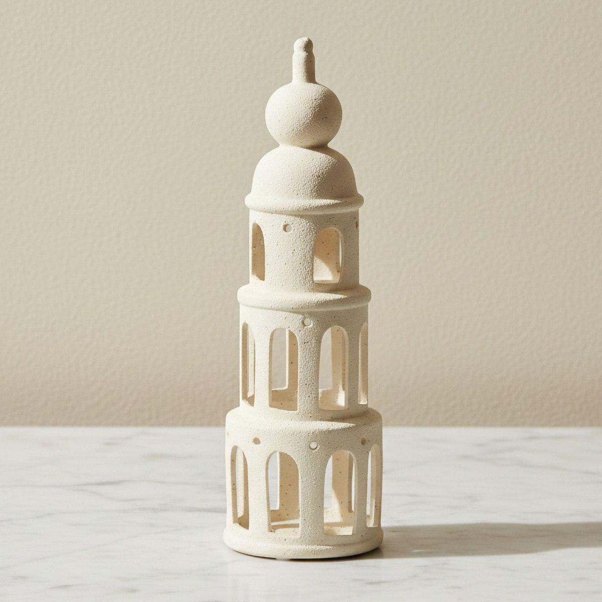 Umber Sansa Riwaq Ceramic Decorative Minaret Accent - 9.5x9.5x30.5 cm-hbxhomeware-homedecor-figurinesandornaments-image-1