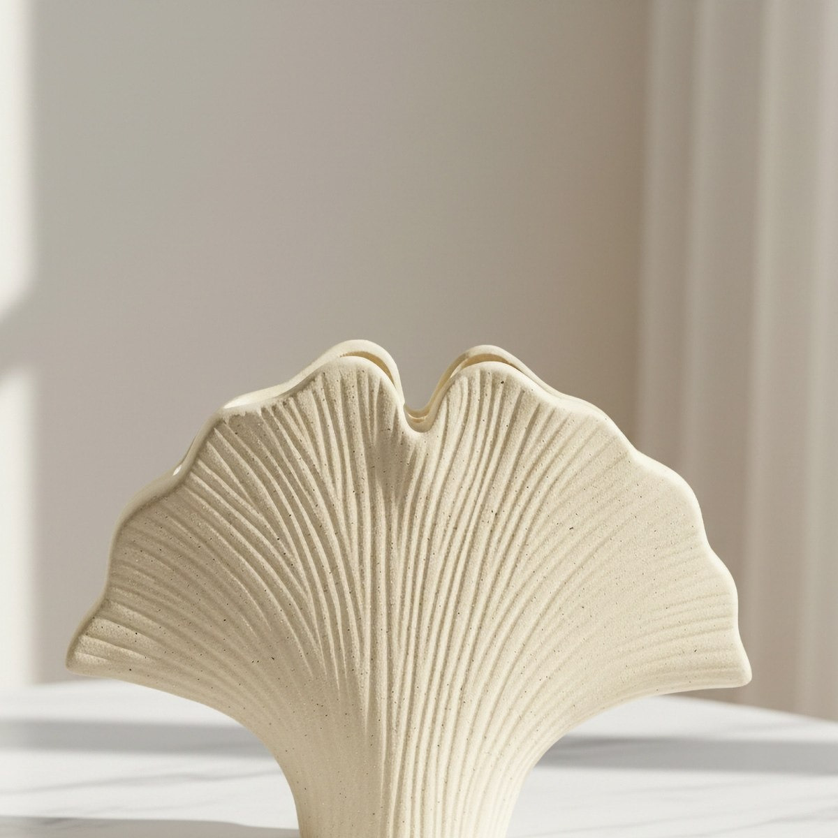 Sansa Riwaq Umber Ceramic Decorative Ginkgo Leaf Vase - 29.5x7.5x22 cm-hbxbedroom-decorandaccessories-vases-image-2