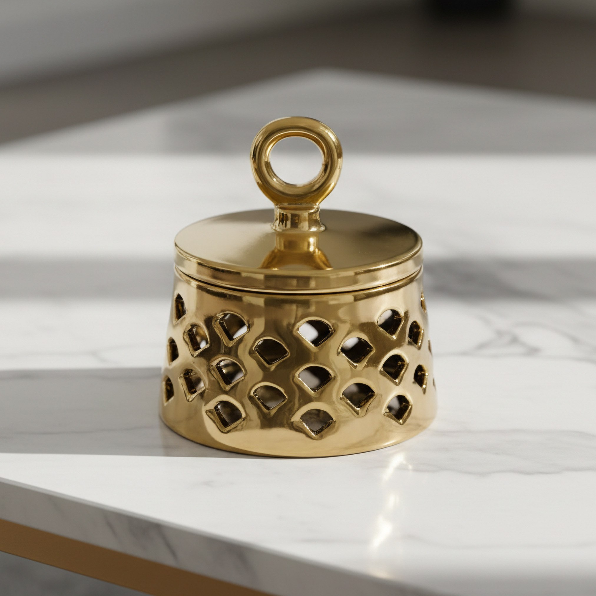 Aurum Sansa Dune Ceramic Decorative Box - 13.5x13.5x14.8 cm-hbxhomeware-homedecor-figurinesandornaments-image-1