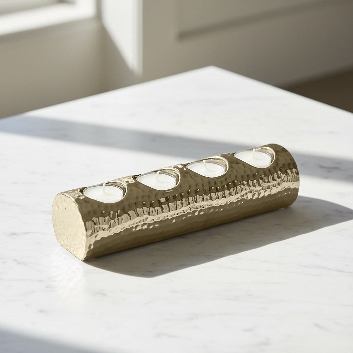 Aurum Sansa Dune Ceramic Decorative Tealight Candle Holder - 25x6.5x6 cm-hbxlivingroom-decorandaccessories-candleholders-image-1
