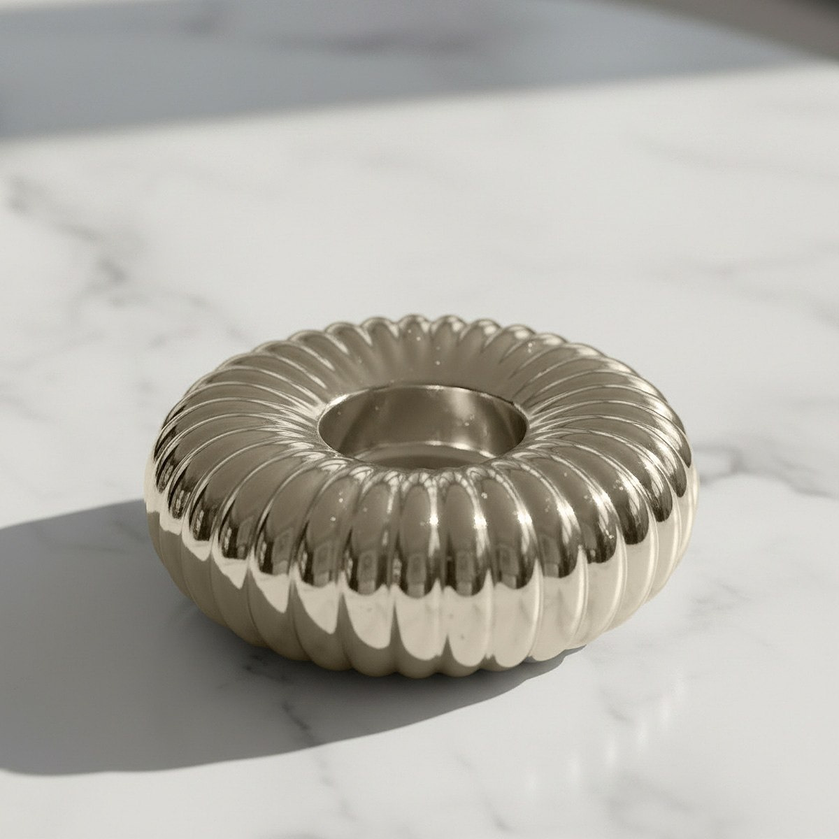 Aurum Sansa Dune Ceramic Decorative Tealight Candle Holder - 12.5x12.5x5 cm-hbxlivingroom-decorandaccessories-candleholders-image-3