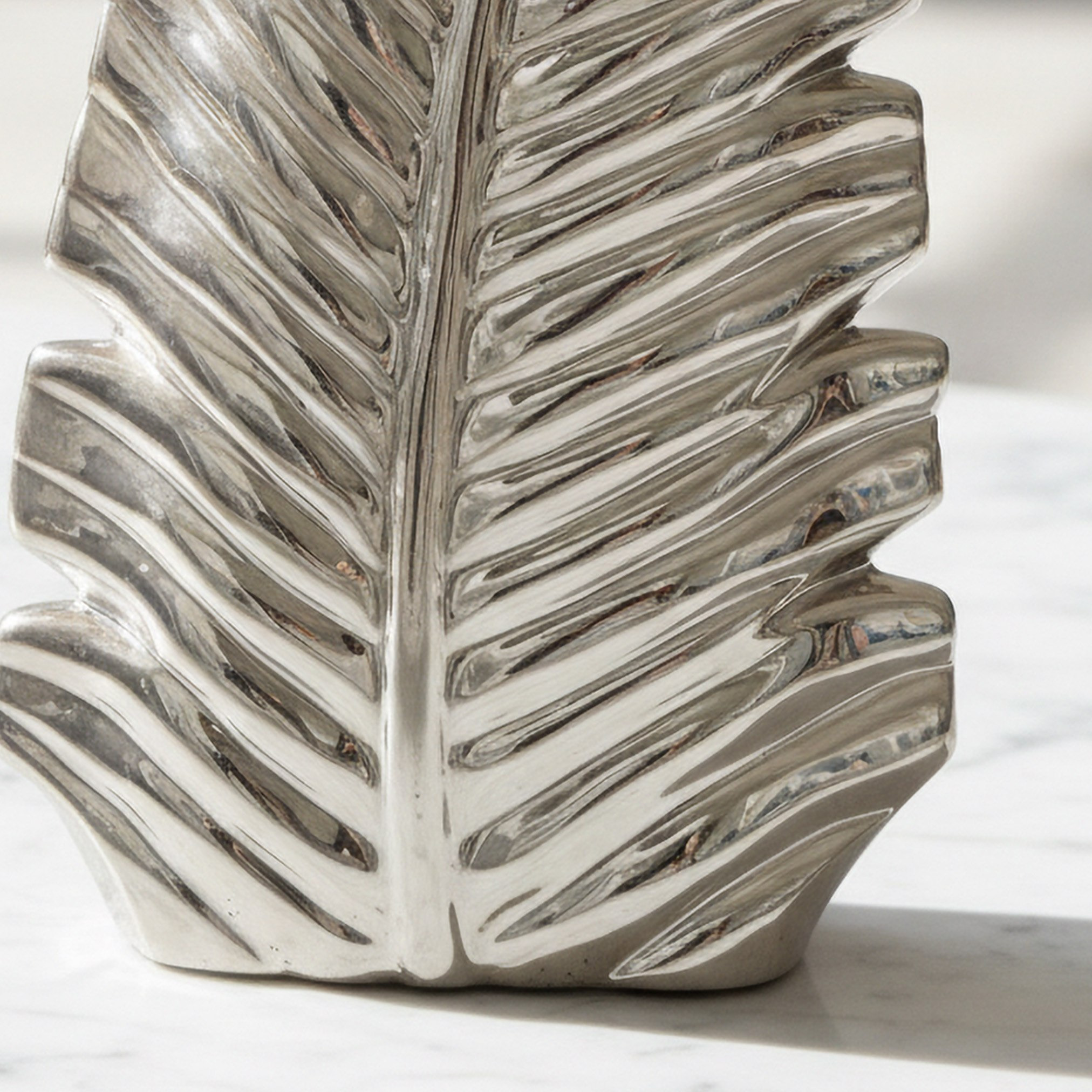 Aurum Sansa Dune Ceramic Decorative Leaf Vase - 19x7.5x31 cm-hbxbedroom-decorandaccessories-vases-image-3