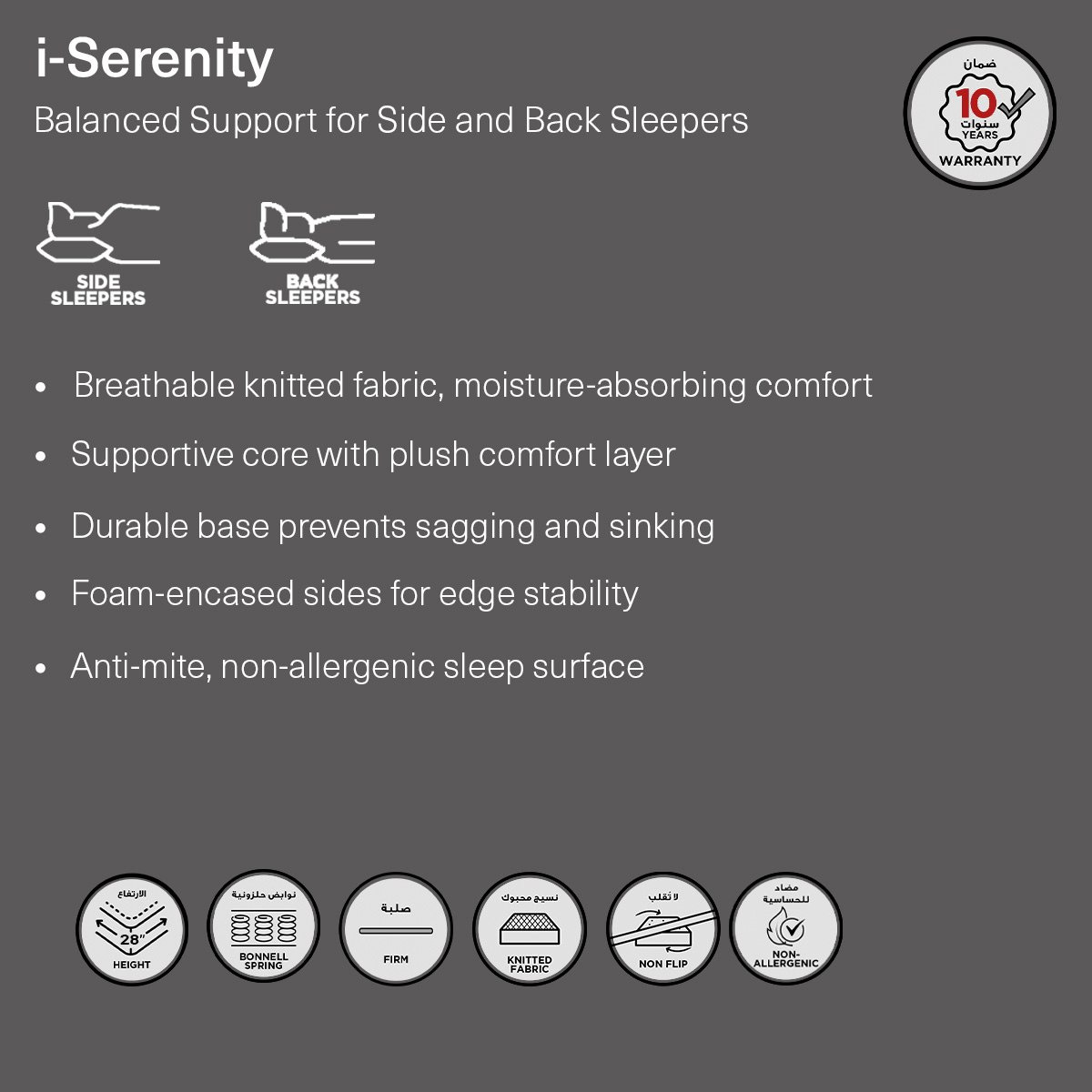 iSerenity High Resilience Bonnell Spring Firm Single Mattress - 90x190 cm-hbxfurniture-bedroom-mattresses-single-image-13