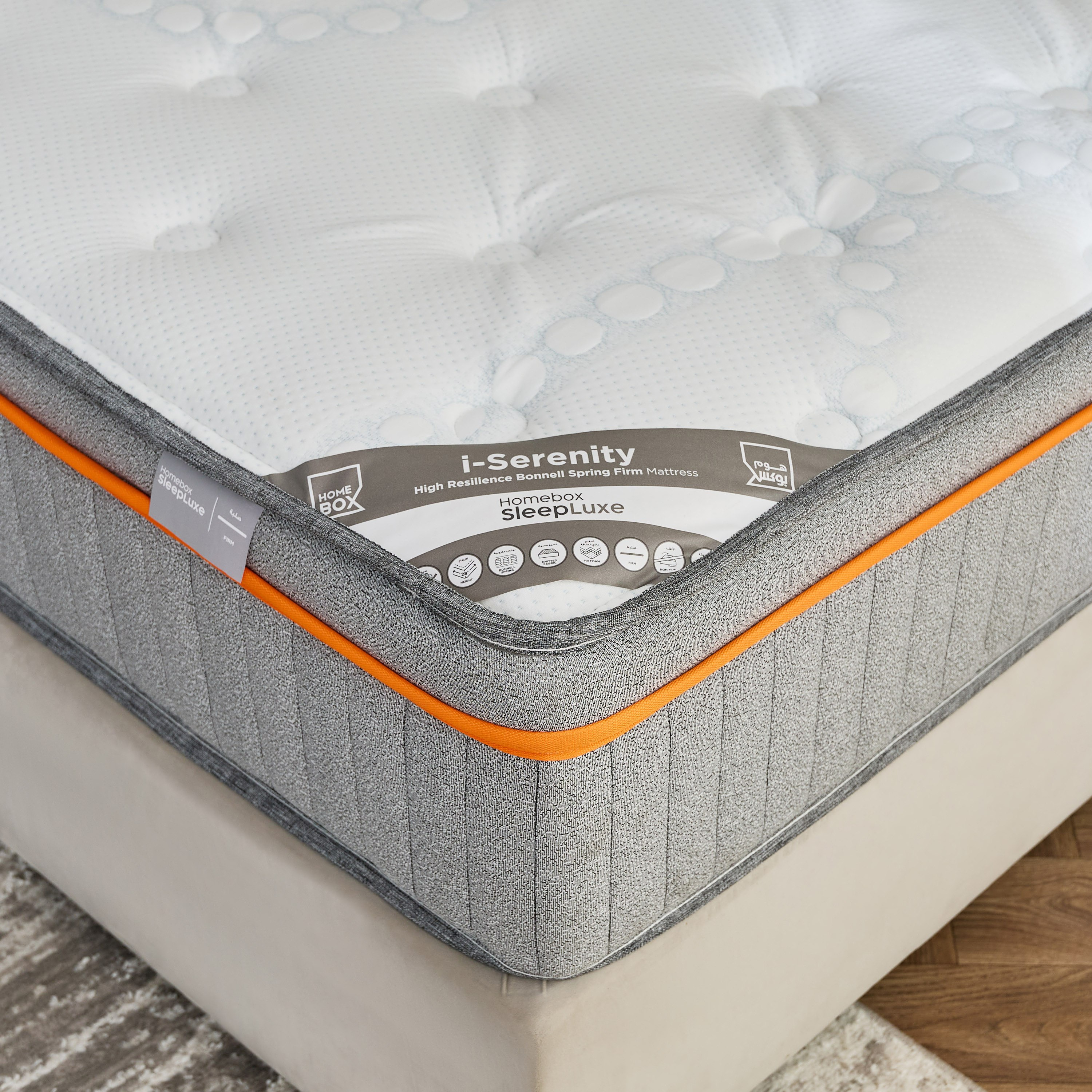 iSerenity High Resilience Bonnell Spring Firm Single Mattress - 90x190 cm-hbxfurniture-bedroom-mattresses-single-image-2