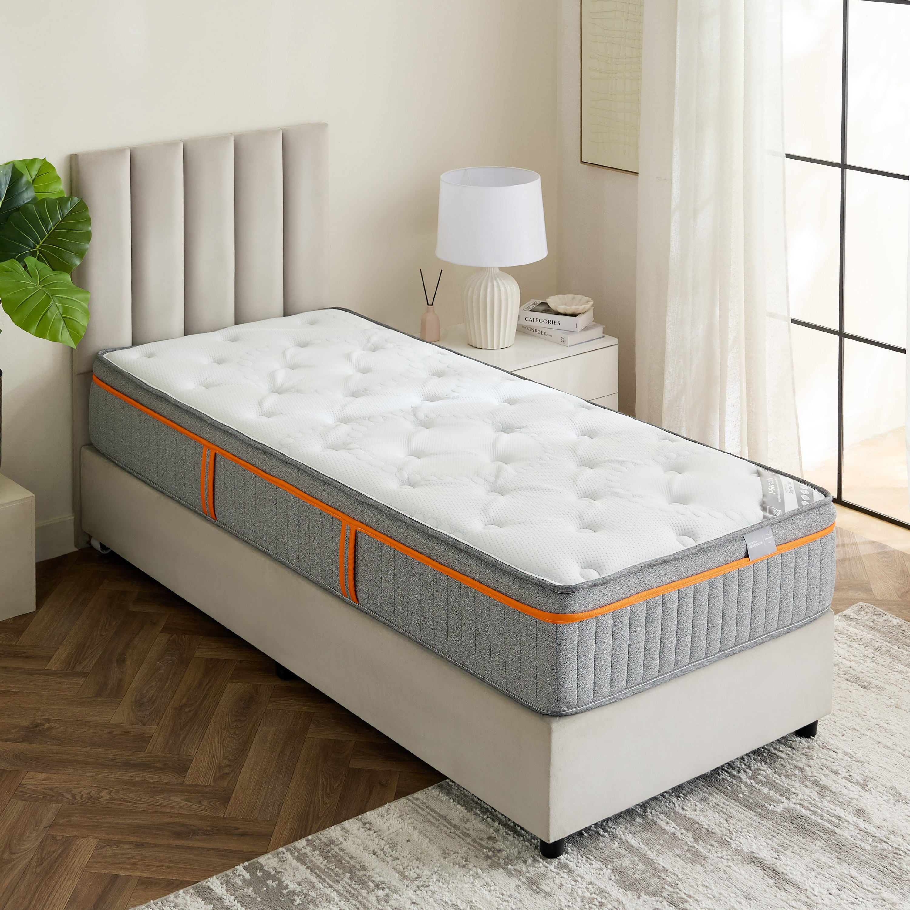 iSerenity High Resilience Bonnell Spring Firm Single Mattress - 90x190 cm-hbxfurniture-bedroom-mattresses-single-image-3