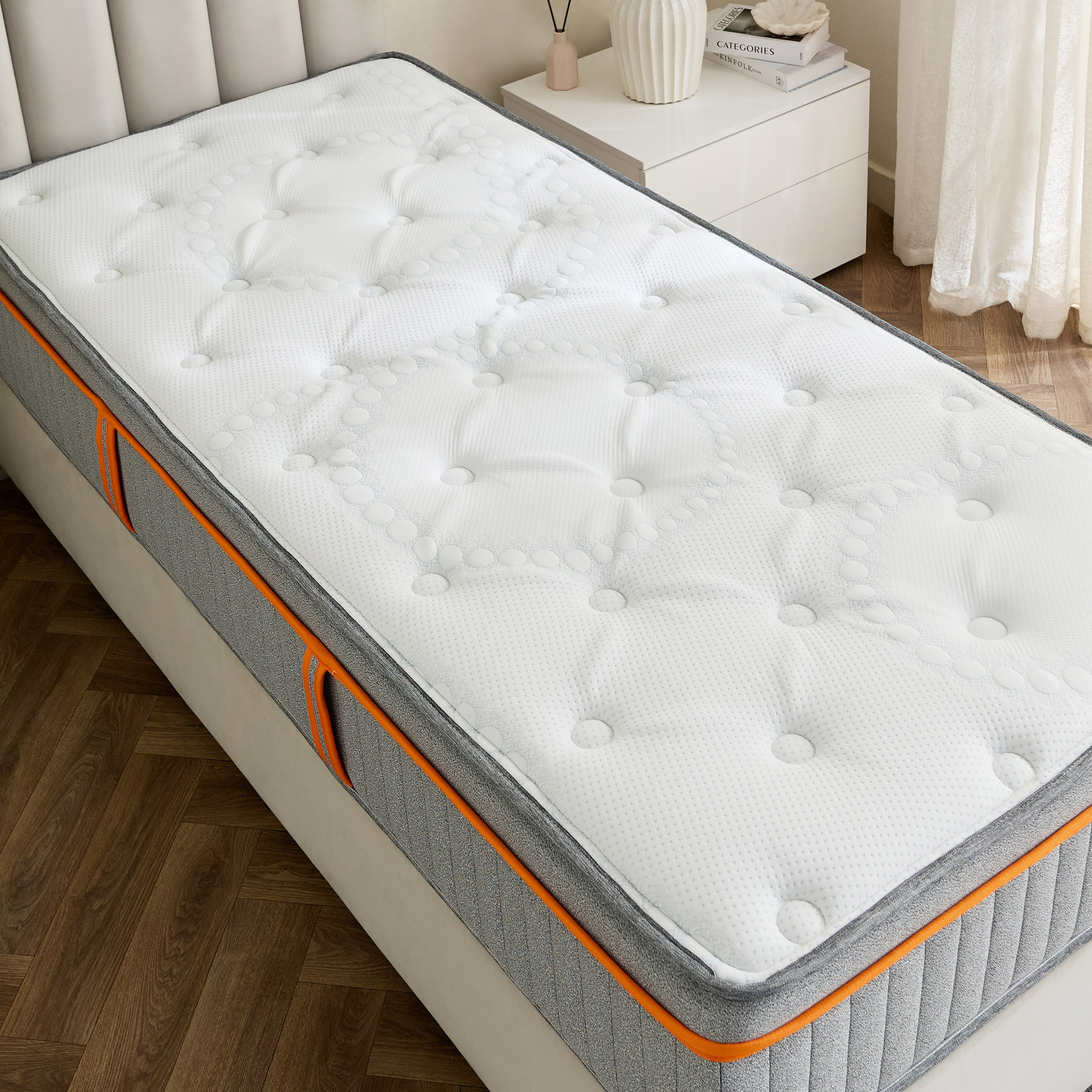 iSerenity High Resilience Bonnell Spring Firm Single Mattress - 90x190 cm-hbxfurniture-bedroom-mattresses-single-image-5