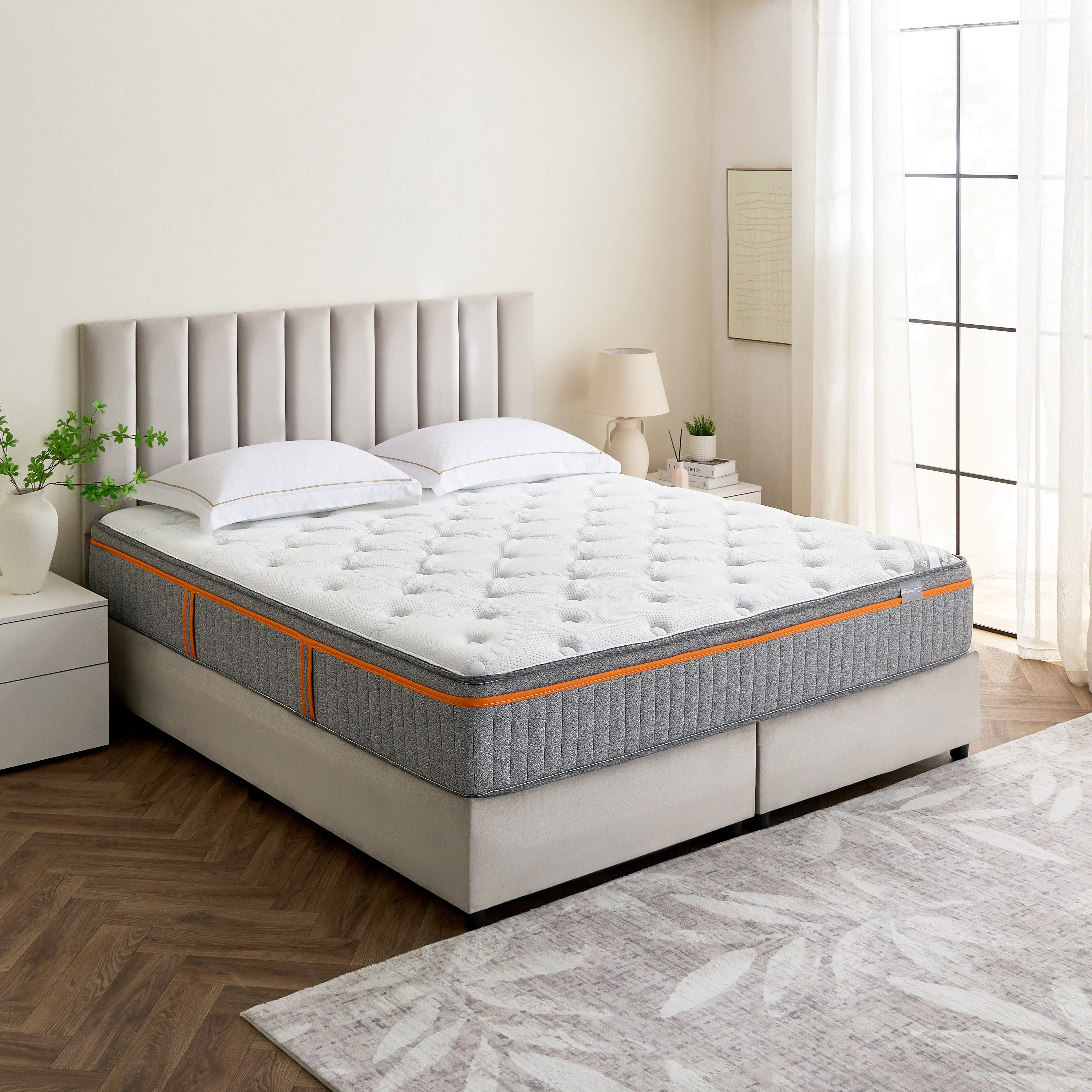 iSerenity High Resilience Bonnell Spring Firm King Mattress - 180x210x28 cm-hbxfurniture-mattresses-king-image-9