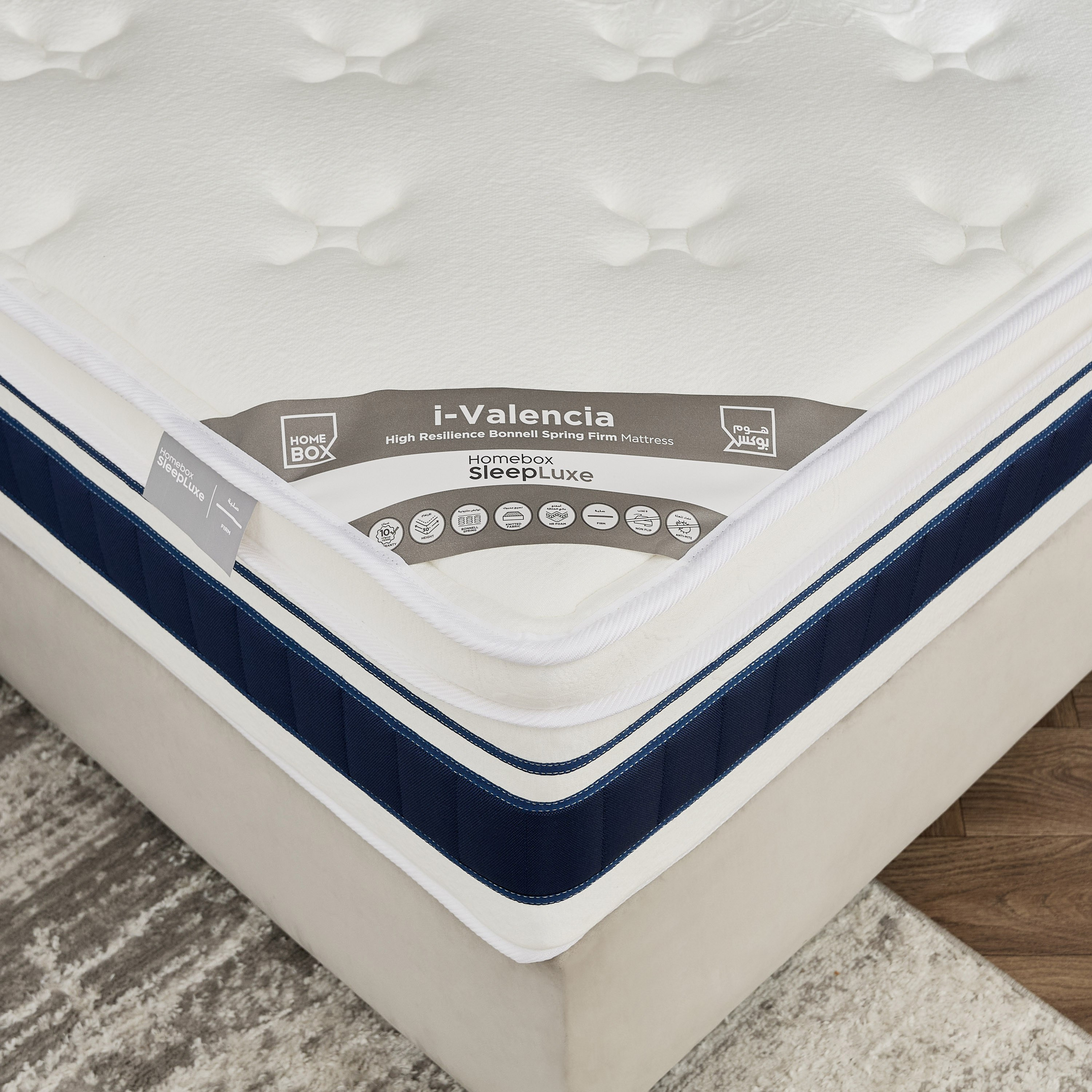 iValencia High Resilience Bonnell Spring Firm Single Mattress - 90x190x30 cm-hbxfurniture-bedroom-mattresses-single-image-2