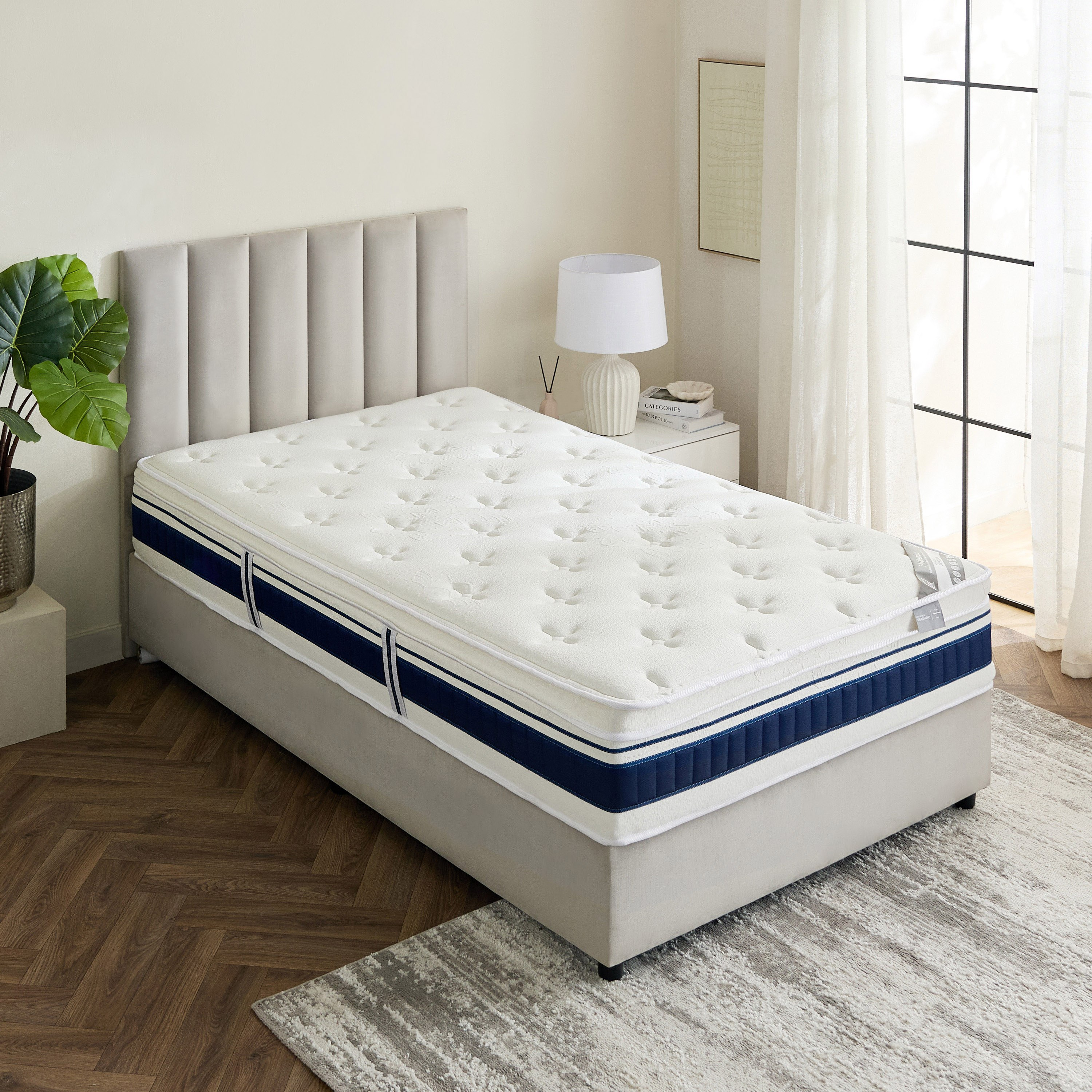 مرتبة كوين صلبة عالية المرونة بنوابض حلزونية من آي فالنسيا - 160x200x30 سم-hbxbedroom-mattresses-queen-image-4