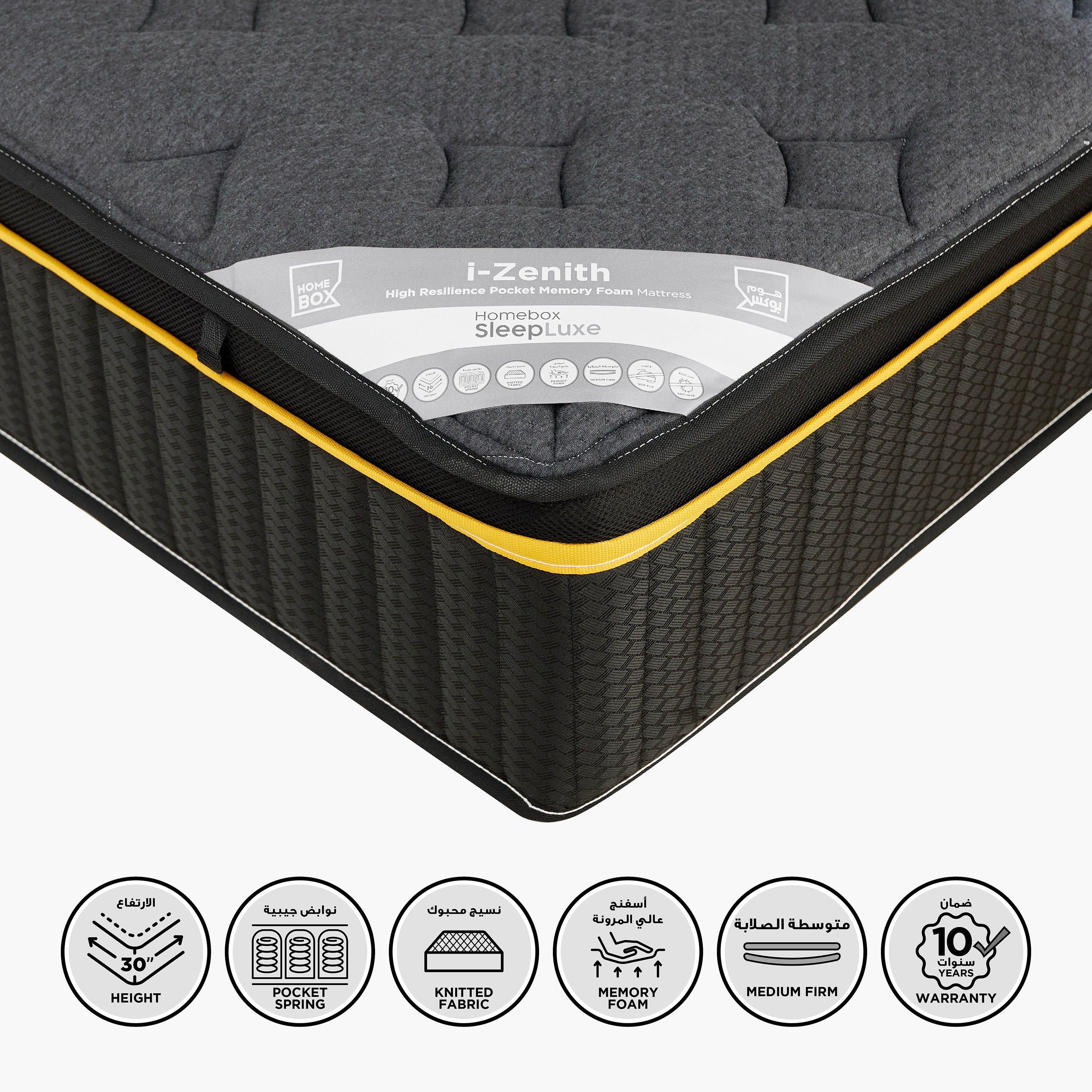 iZenith High Resilience Memory Foam Pocket Spring Single Mattress - 90x200 cm-hbxfurniture-bedroom-mattresses-single-image-1