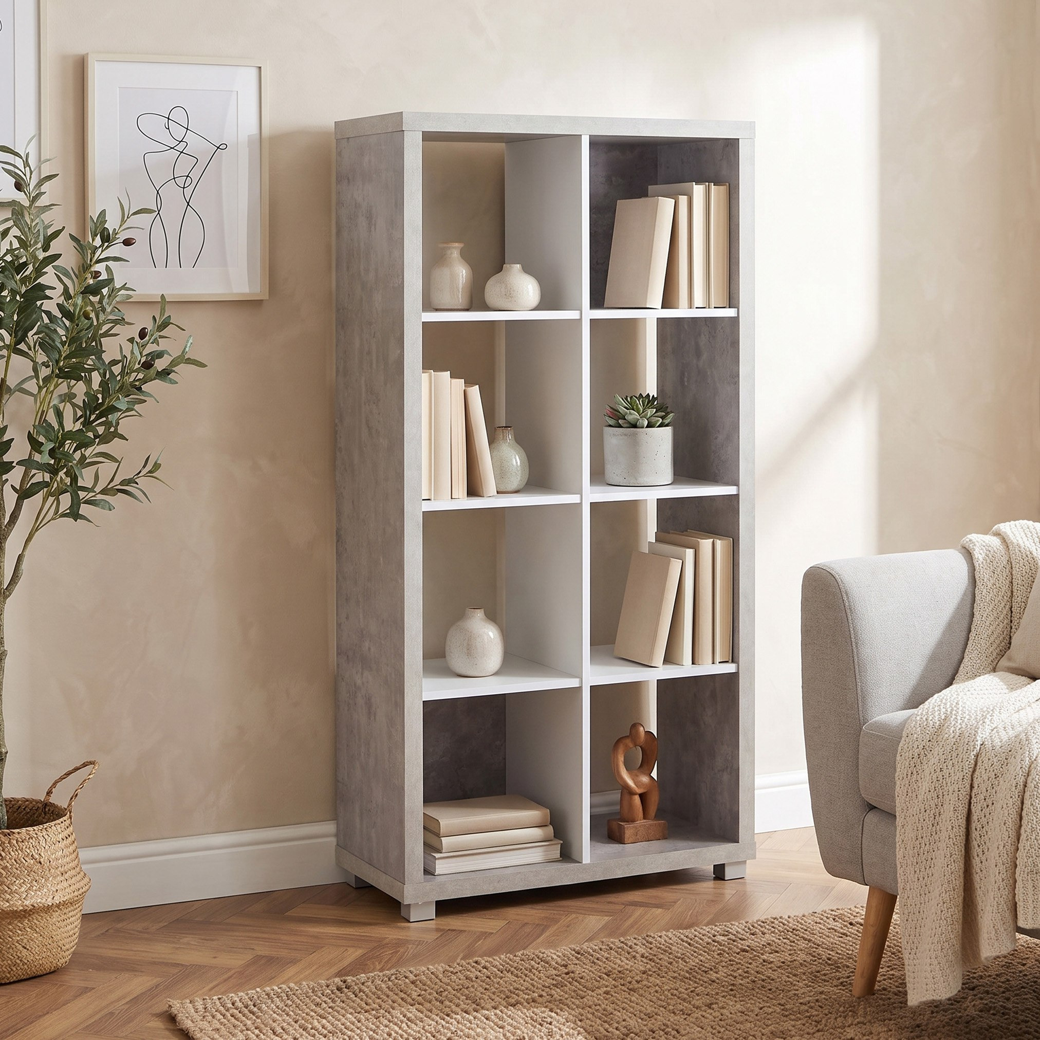 Alford Patara Nxt 8-Cube Divider Bookcase-hbxfurniture-office-bookcases-image-1