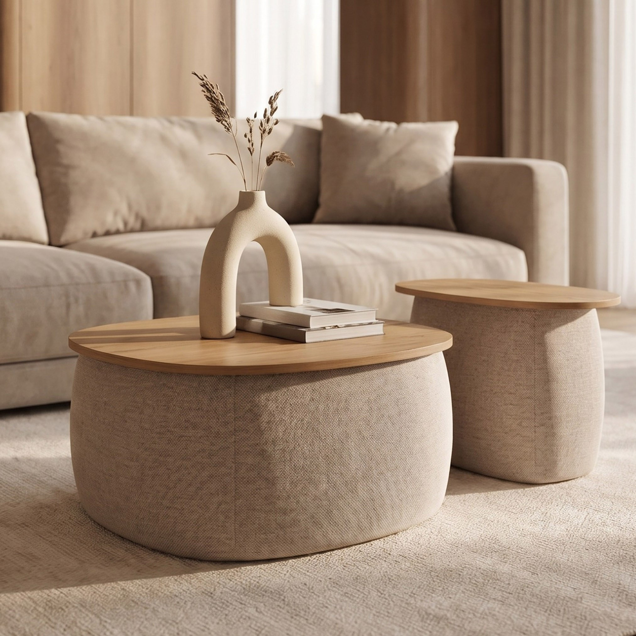Movo-Cesar 2-Piece Upholstered Coffee Table Set-hbxlivingroom-tablesandstands-coffeetables-image-1