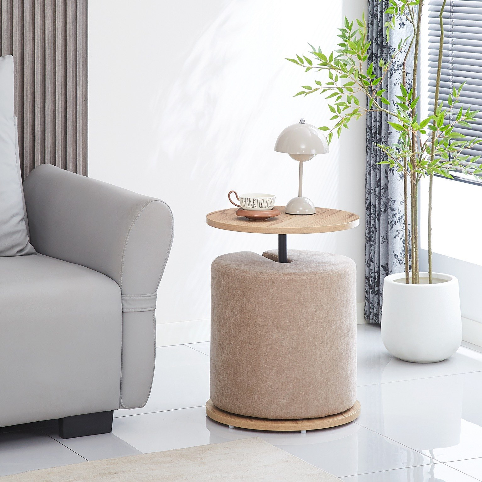 Movo-Trent Side Table with Upholstered Stool-hbxfurniture-livingroom-endtables-image-1
