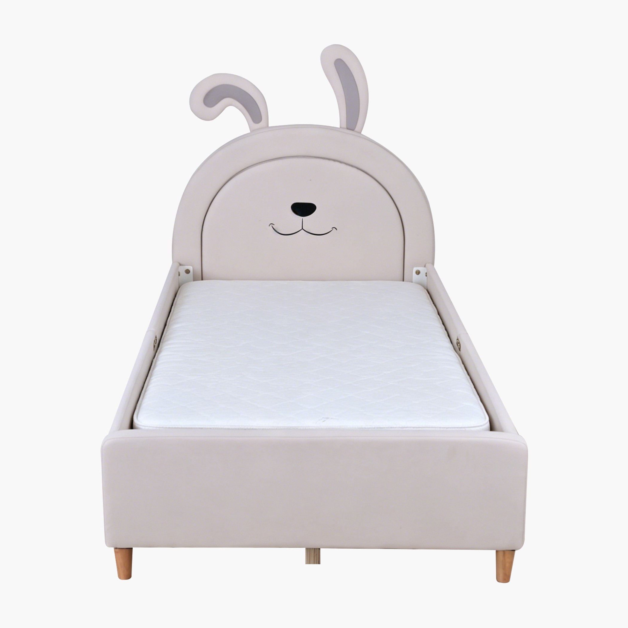 Ivory Skippy Smart Upholstered Single Bed - 90x200 cm-hbxkidsandyouth-bedsandbedsets-beds-single-image-5