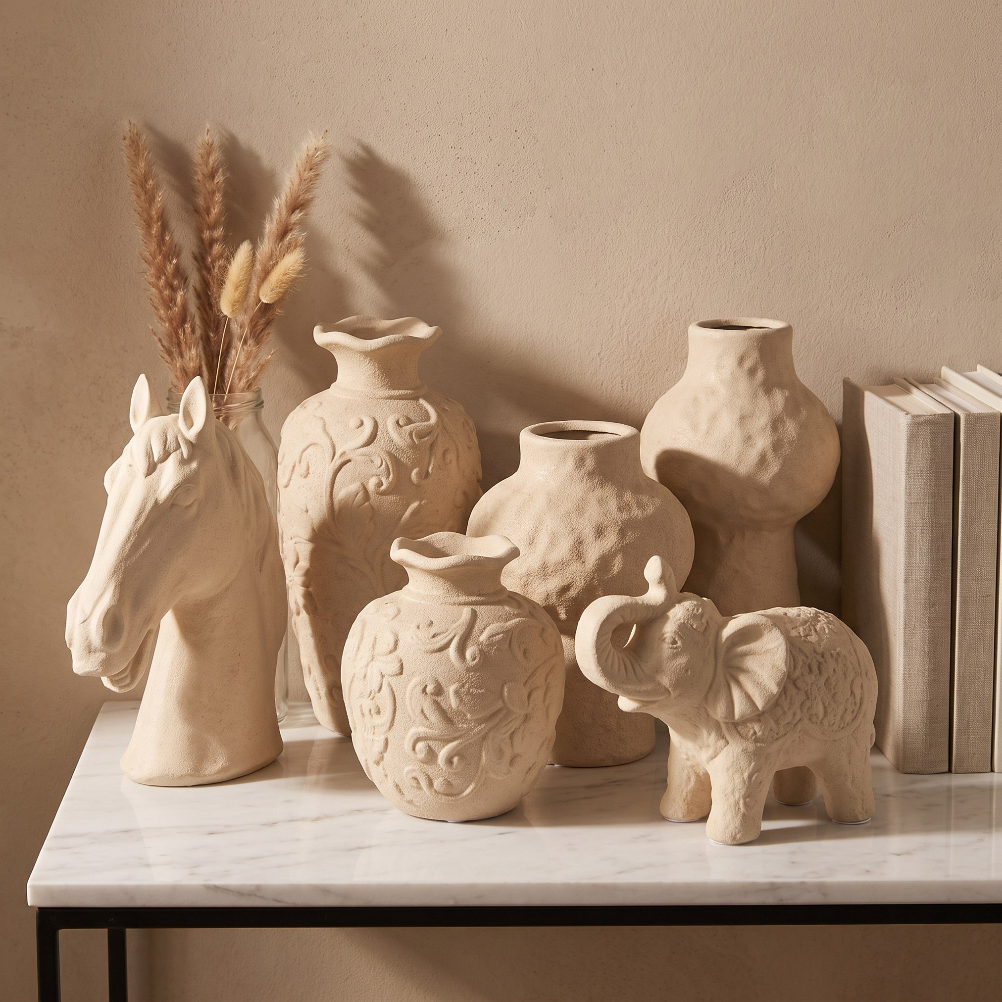 Audrey Madison Decorative Thumbprint Texture Ceramic Vase - 12x12x24 cm-hbxbedroom-decorandaccessories-vases-image-4