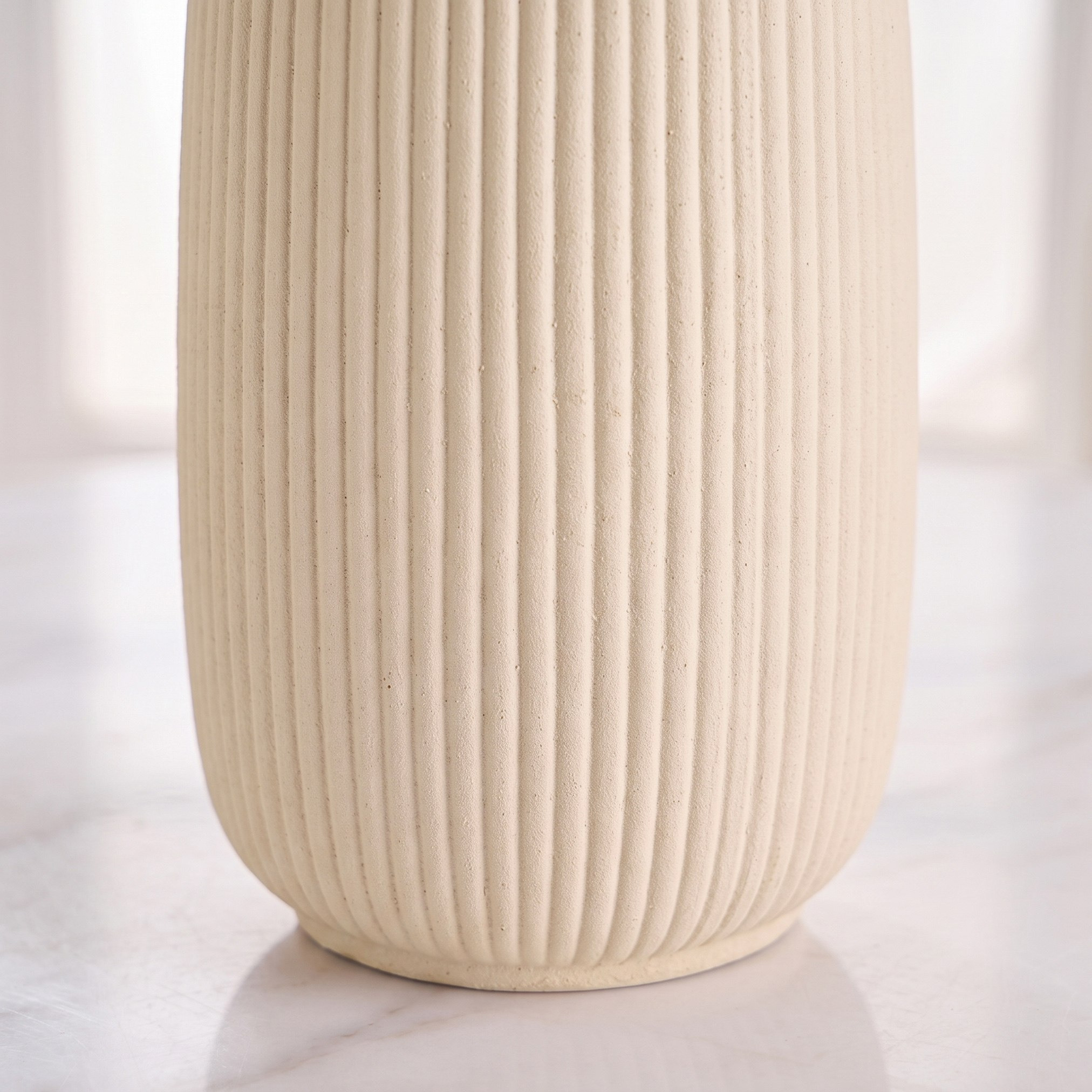 Audrey Madison Decorative Fluted Texture Ceramic Vase - 18.5x18.5x37 cm-hbxbedroom-decorandaccessories-vases-image-3