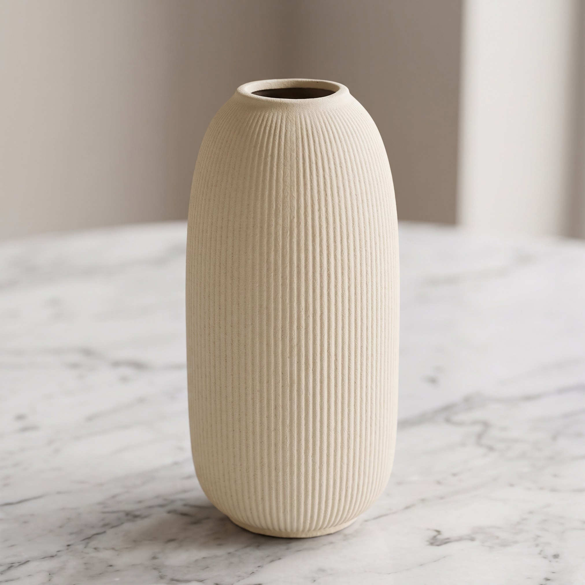 Audrey Madison Decorative Fluted Texture Ceramic Vase - 14.5x14.5x30 cm-hbxbedroom-decorandaccessories-vases-image-1