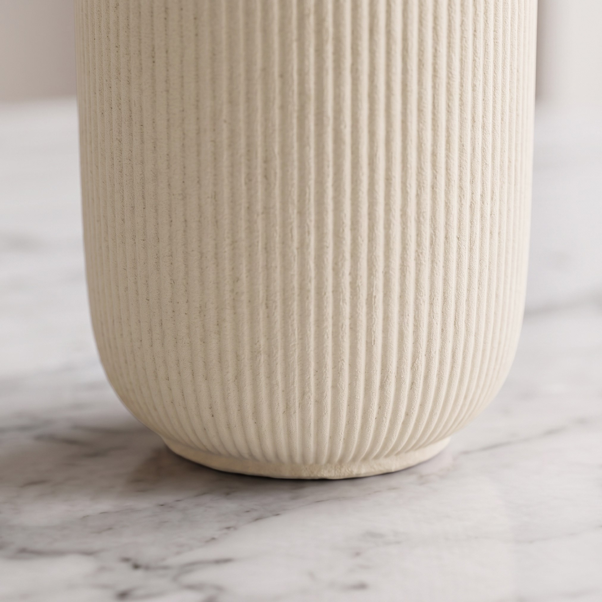Audrey Madison Decorative Fluted Texture Ceramic Vase - 14.5x14.5x30 cm-hbxbedroom-decorandaccessories-vases-image-3