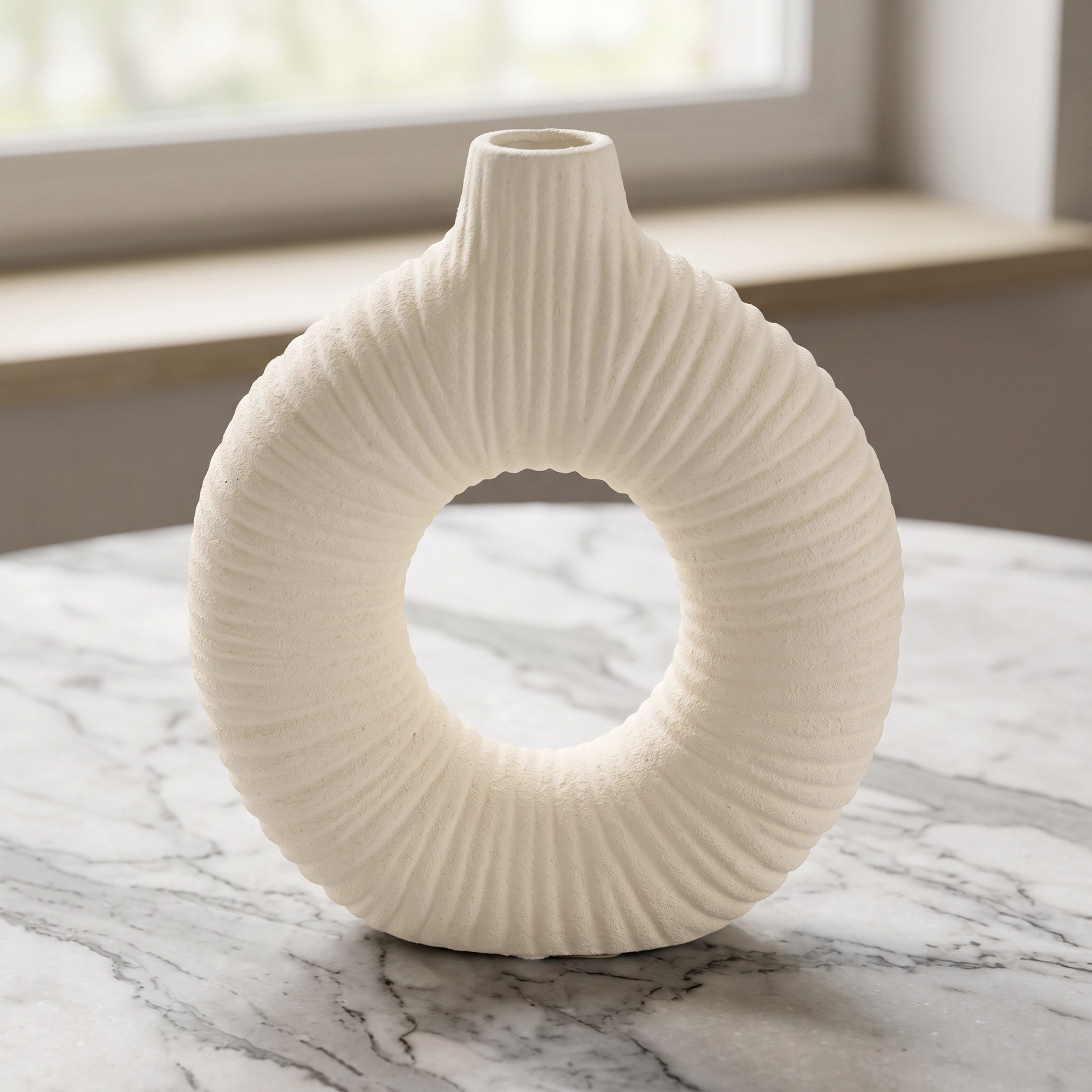 Audrey Madison Decorative Ceramic Donut Vase - 22x8.5x25 cm-hbxbedroom-decorandaccessories-vases-image-1