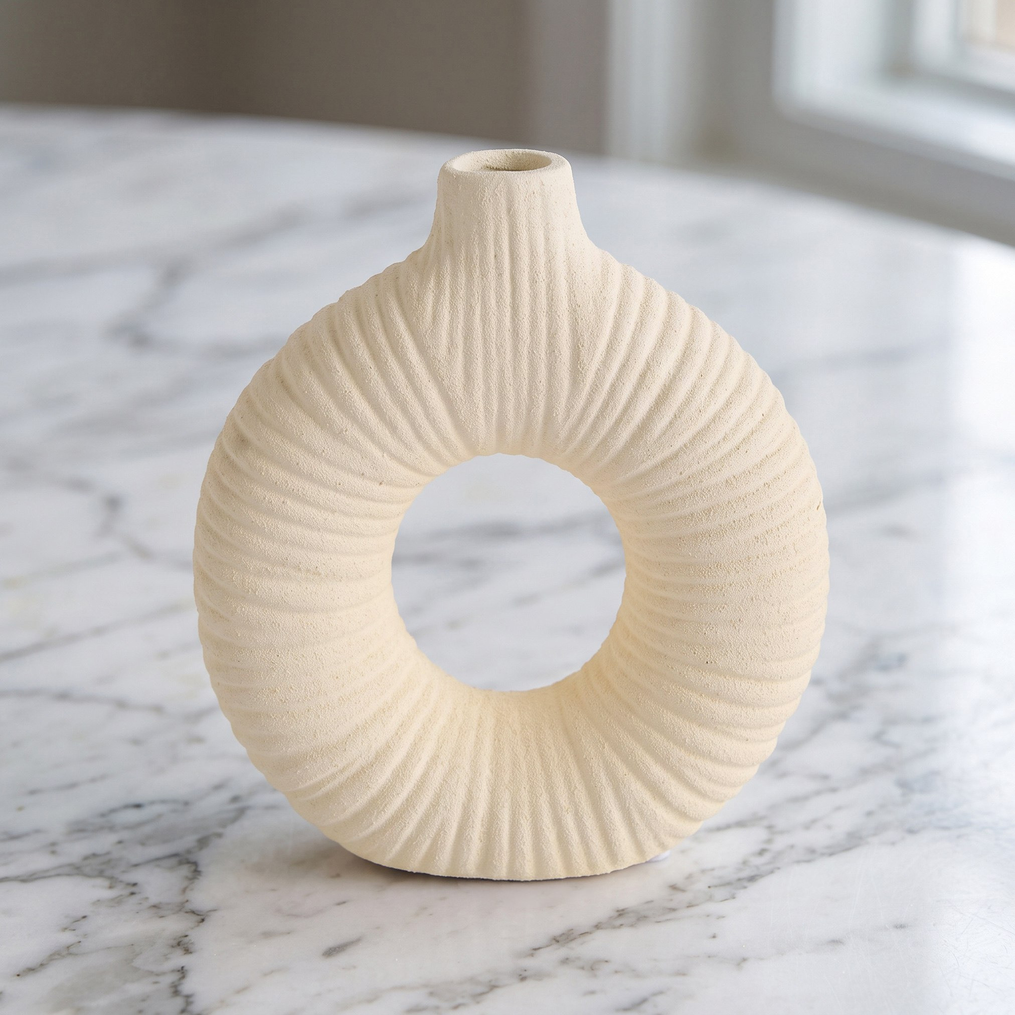 Audrey Madison Decorative Ceramic Donut Vase - 17.5x6.5x19.5 cm-hbxbedroom-decorandaccessories-vases-image-1