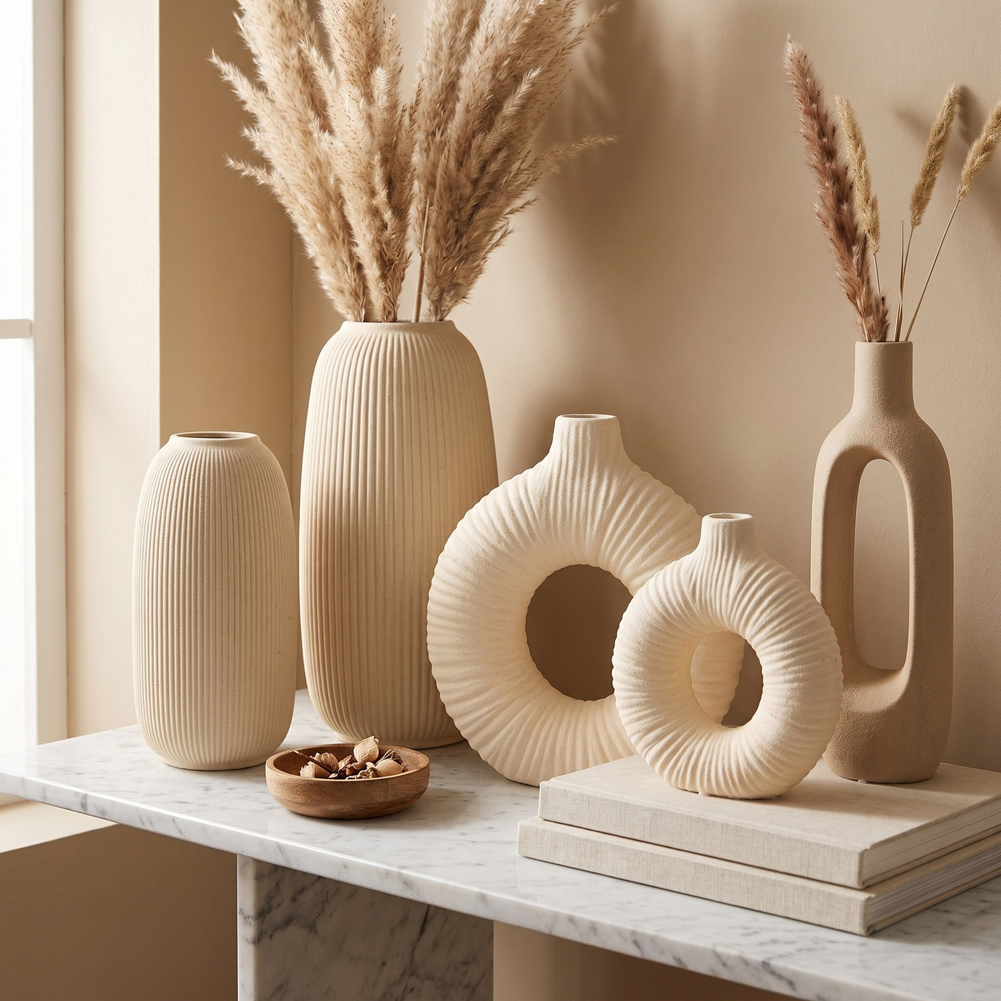 Audrey Madison Decorative Ceramic Donut Vase - 17.5x6.5x19.5 cm-hbxbedroom-decorandaccessories-vases-image-4