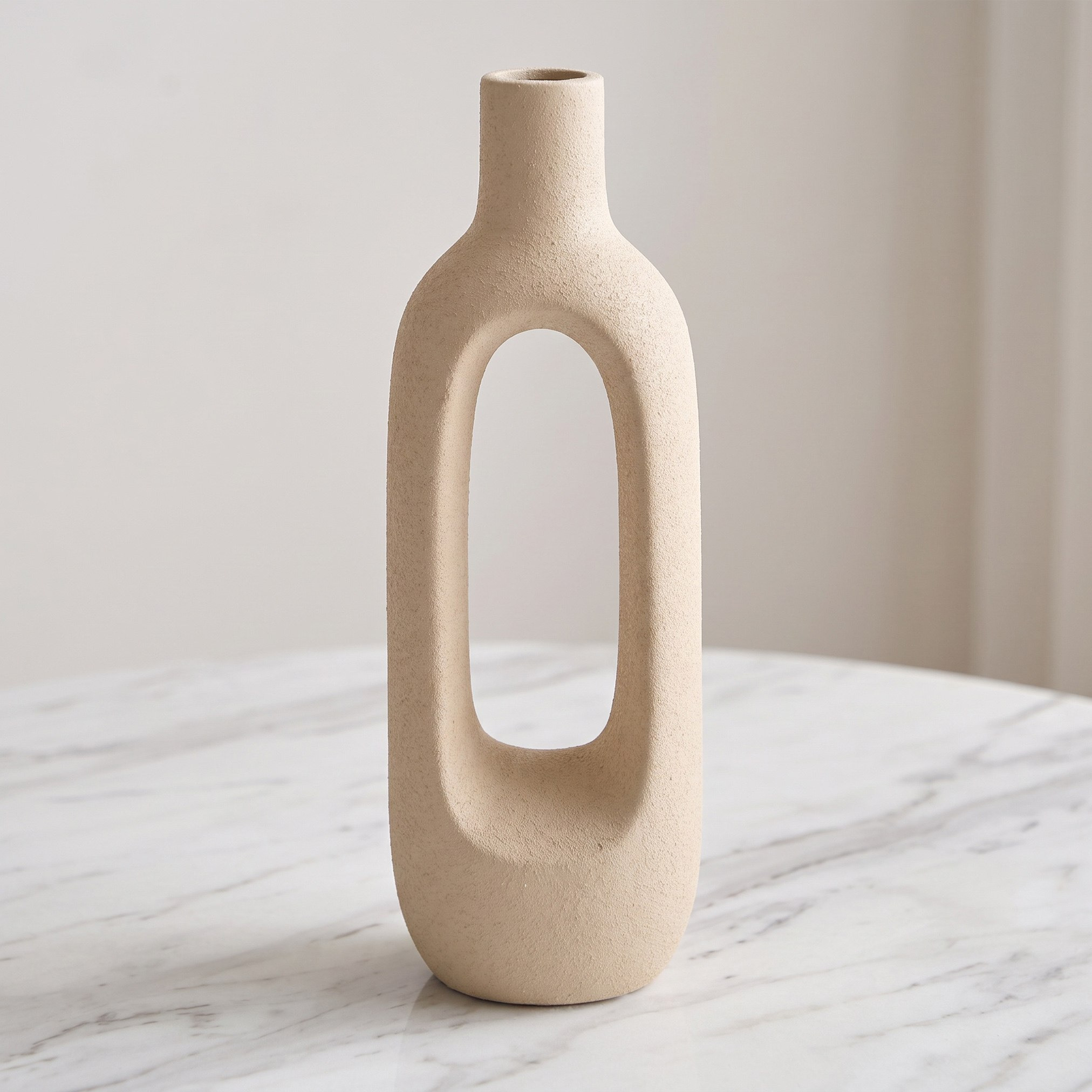 Audrey Madison Decorative Ceramic Oval Hollow Vase - 11.5x8.5x33 cm-hbxbedroom-decorandaccessories-vases-image-1