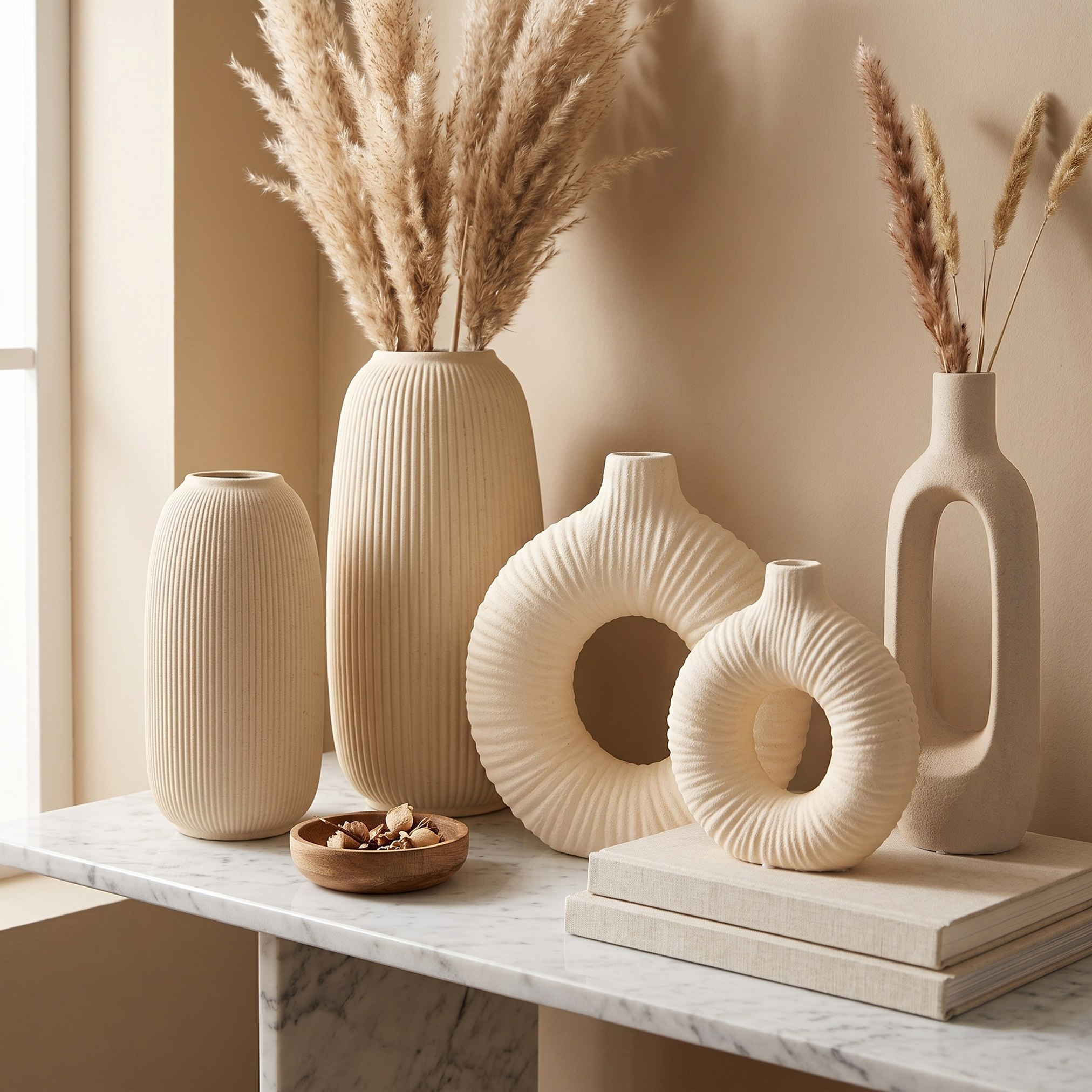 Audrey Madison Decorative Ceramic Oval Hollow Vase - 11.5x8.5x33 cm-hbxbedroom-decorandaccessories-vases-image-4