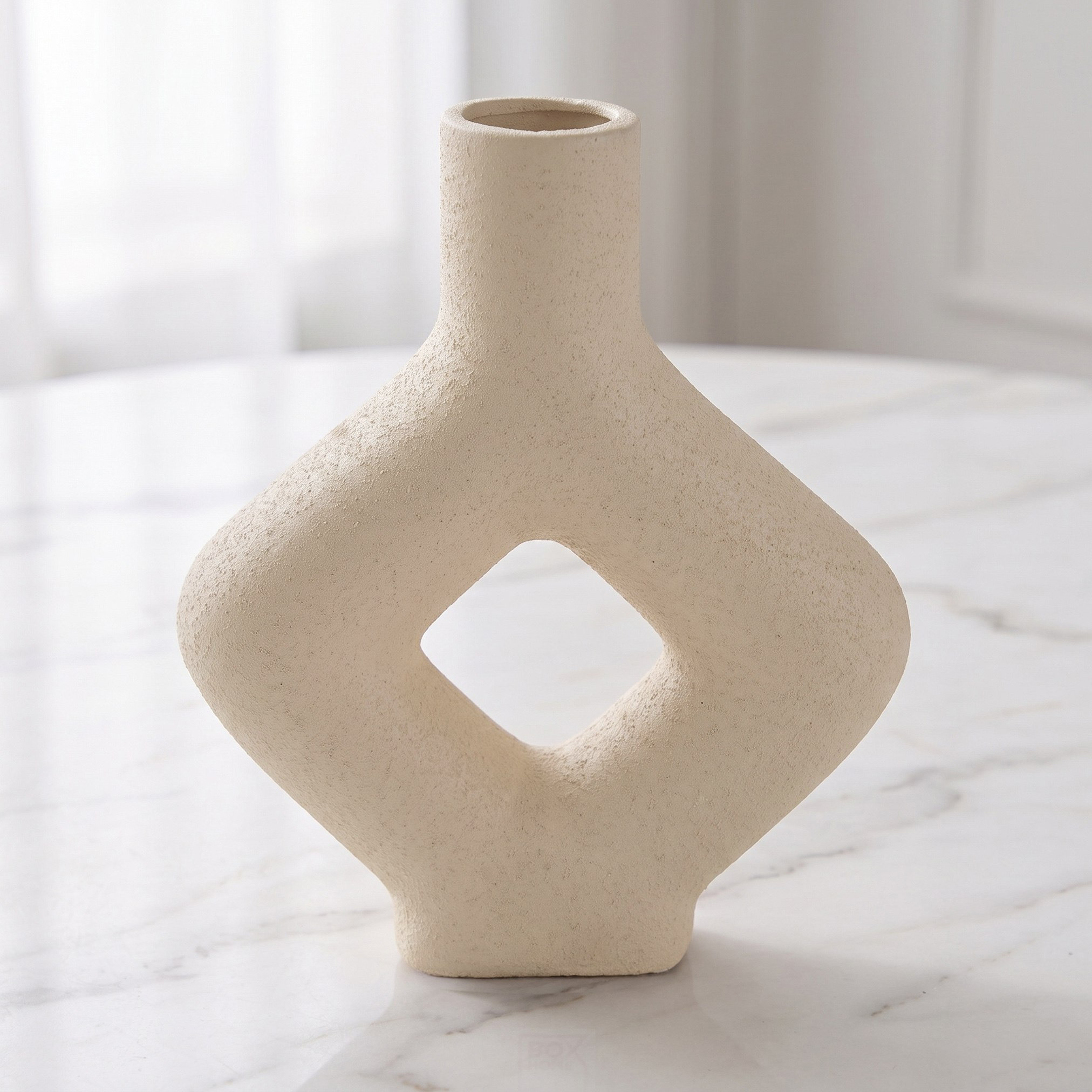 Audrey Madison Decorative Ceramic Geometric Hollow Vase - 22x6x26.5 cm-hbxbedroom-decorandaccessories-vases-image-1