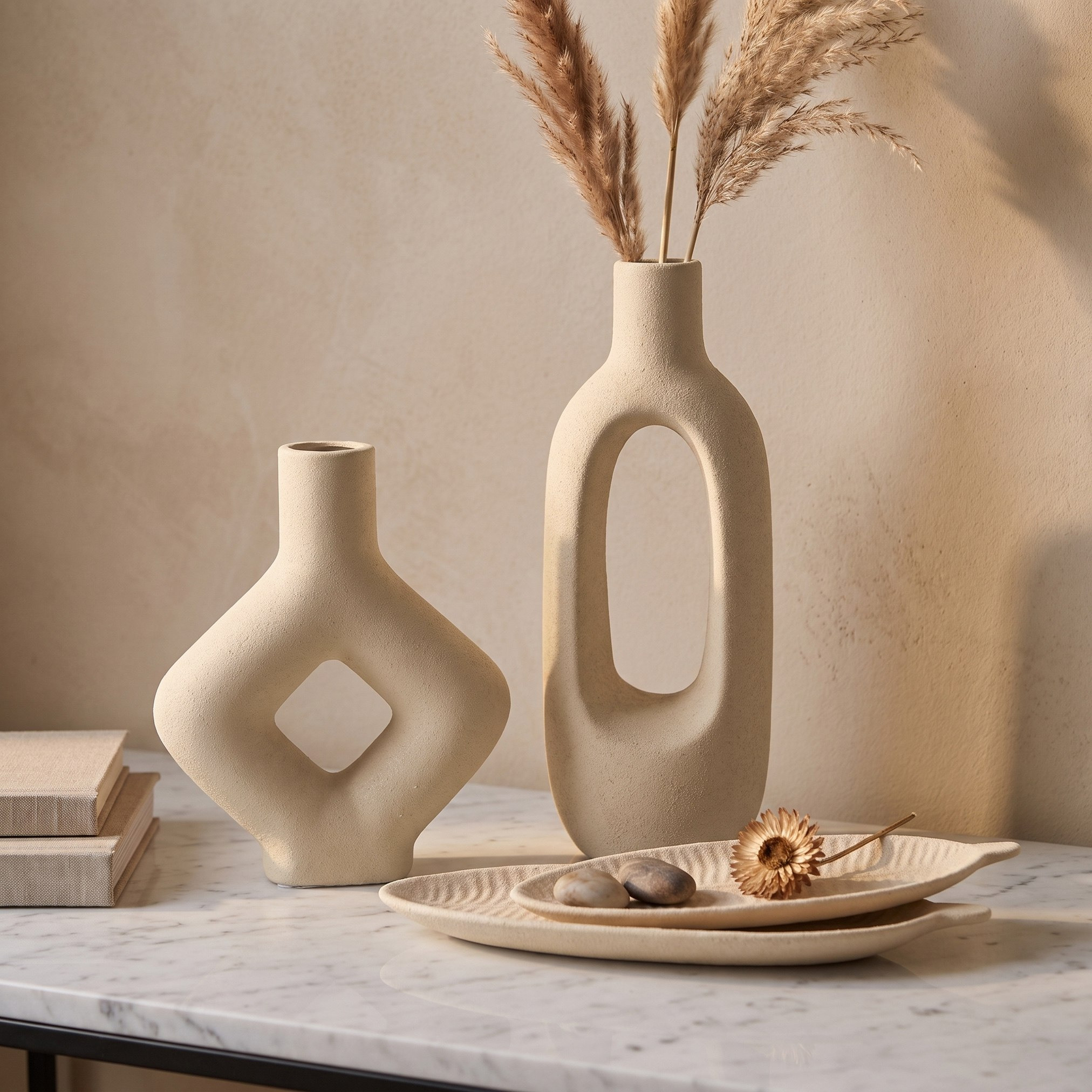 Audrey Madison Decorative Ceramic Geometric Hollow Vase - 22x6x26.5 cm-hbxbedroom-decorandaccessories-vases-image-4