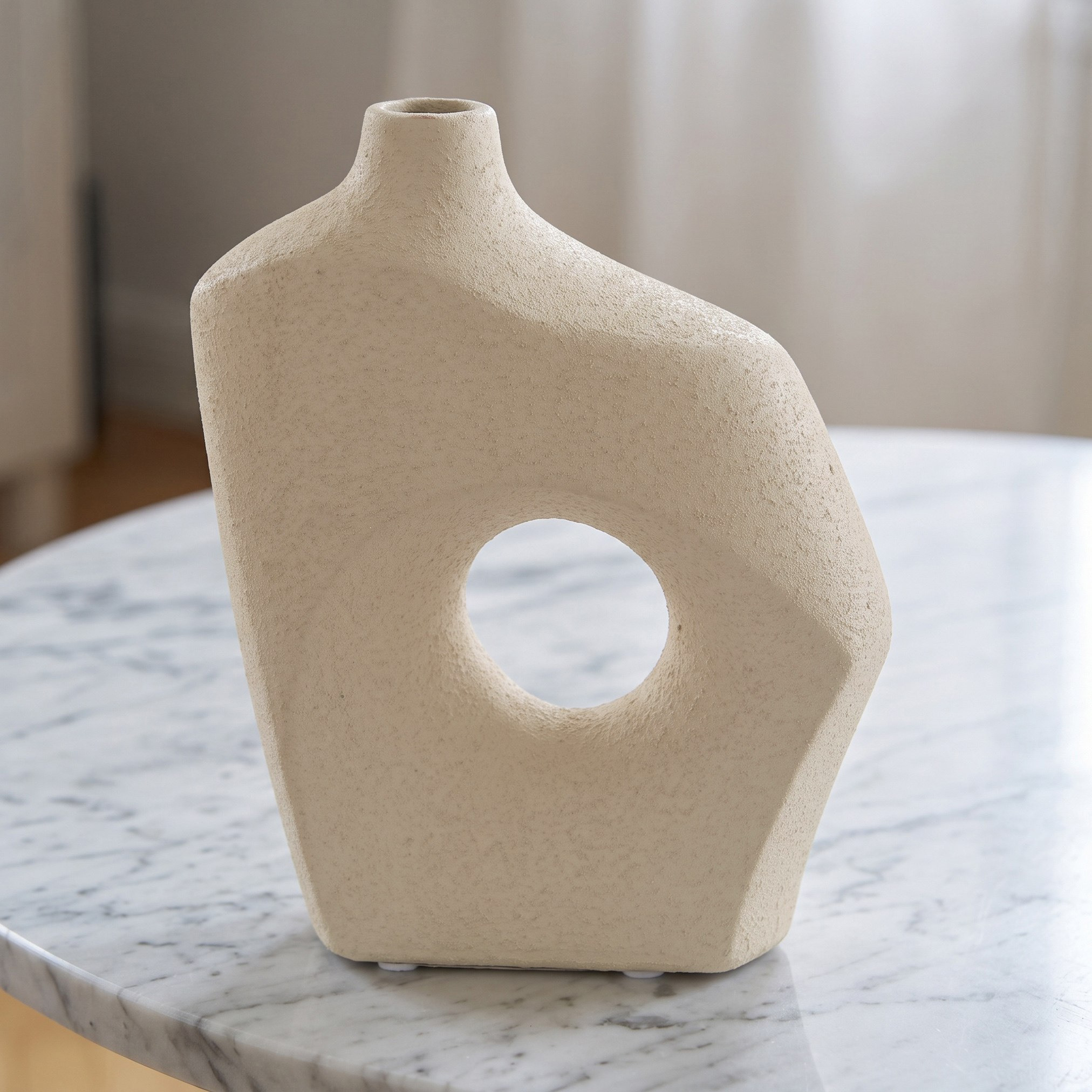 Audrey-Madison Hollow Ceramic Abstract Decorative Vase - 19x7x23 cm-hbxbedroom-decorandaccessories-vases-image-1
