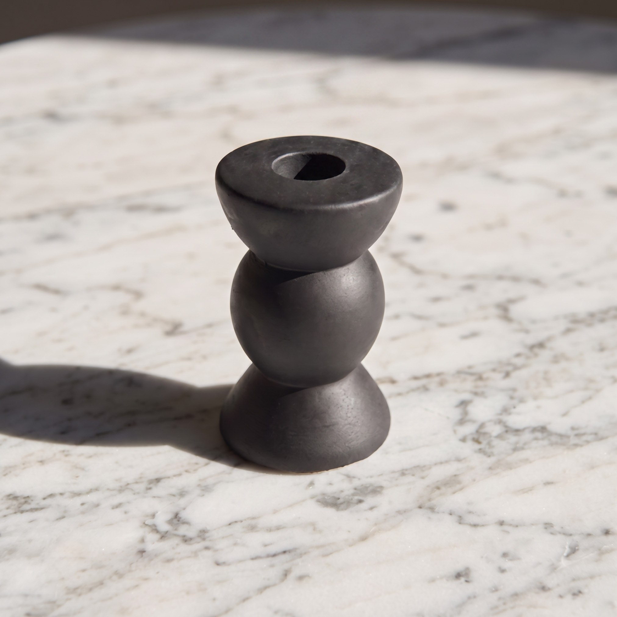 Audrey Madison Decorative Cement Round Taper Candleholder - 6.5x6.5x10.5 cm-hbxlivingroom-decorandaccessories-candleholders-image-3