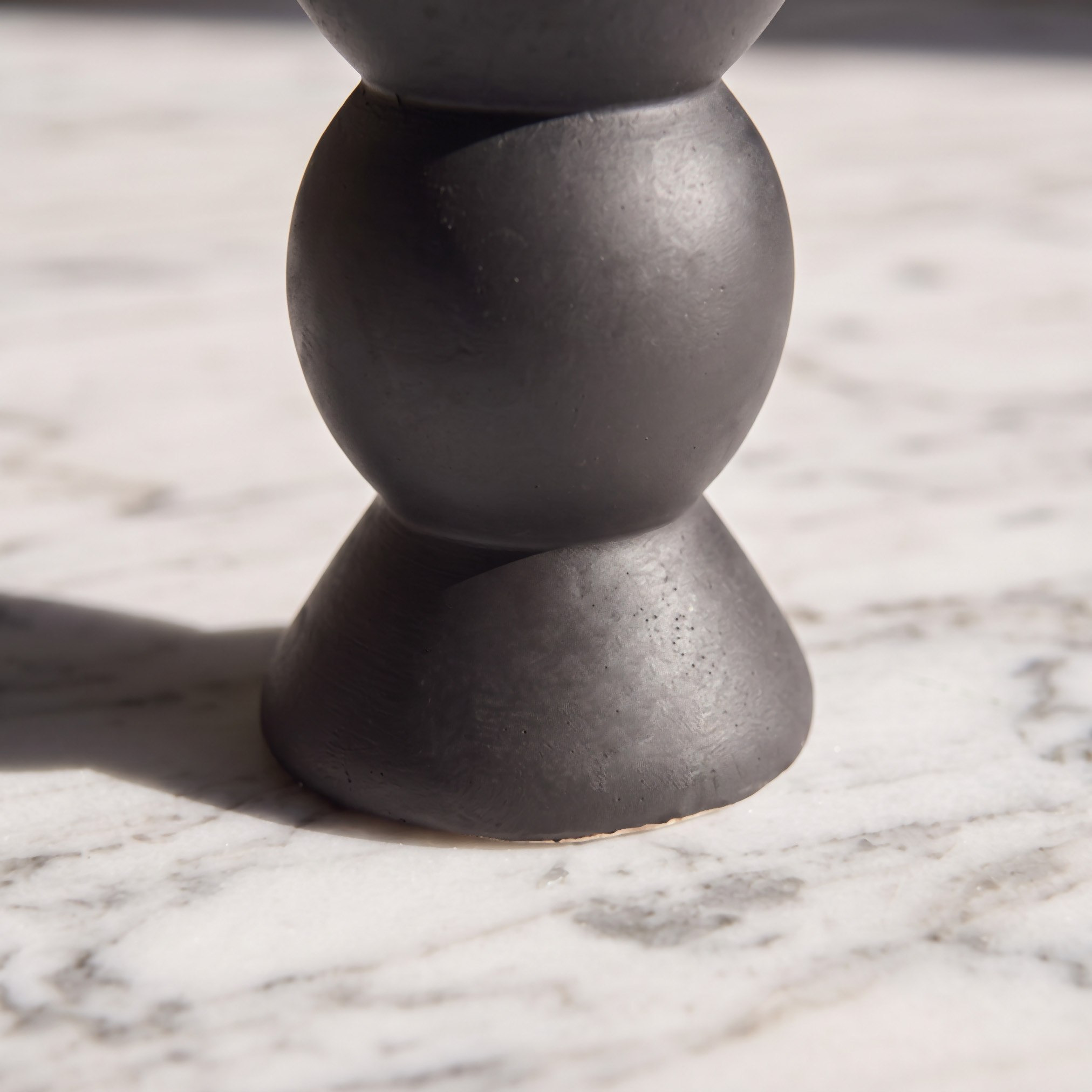 Audrey Madison Decorative Cement Round Taper Candleholder - 6.5x6.5x10.5 cm-hbxlivingroom-decorandaccessories-candleholders-image-4