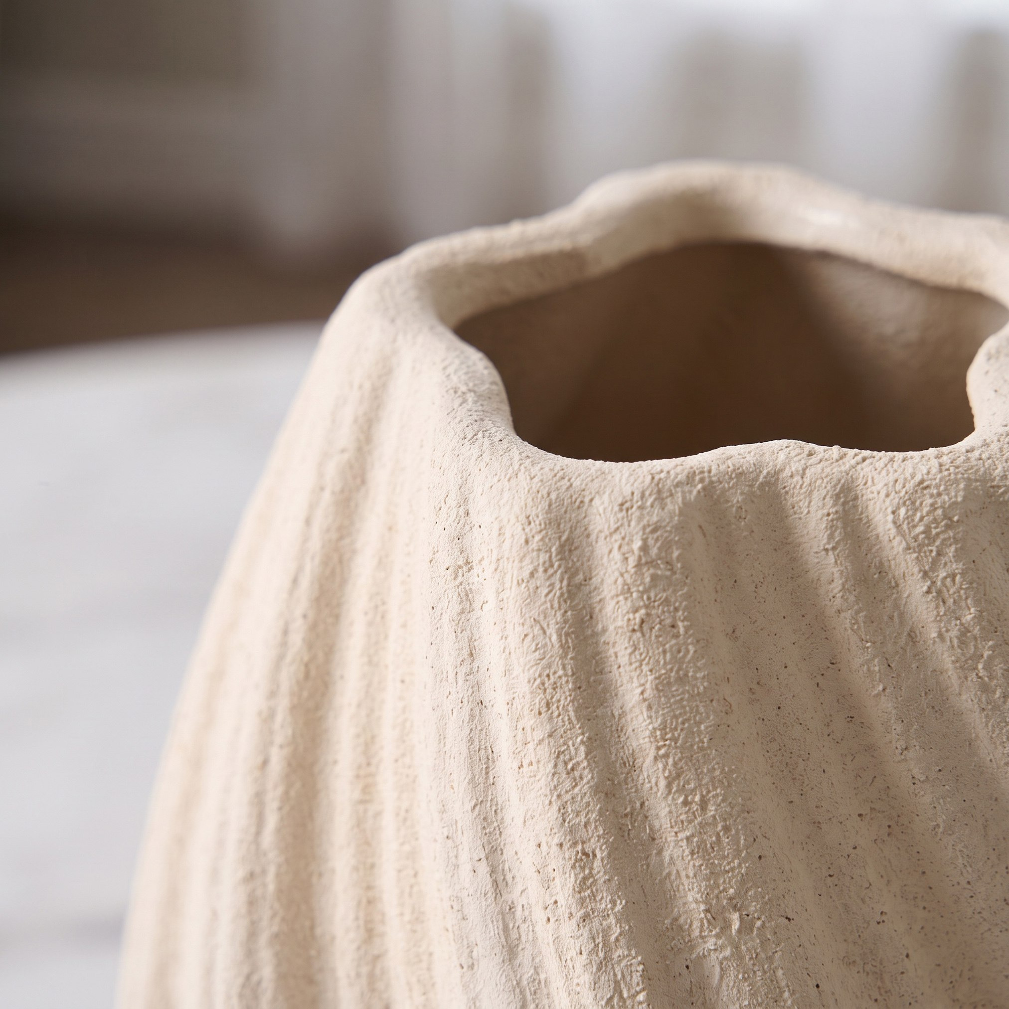 Audrey Madison Decorative Ceramic Pleated Vase - 17x17x23 cm-hbxbedroom-decorandaccessories-vases-image-2