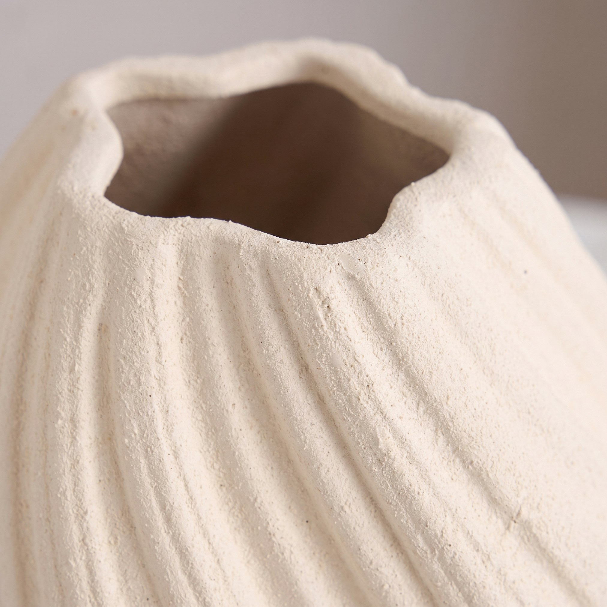 Audrey Madison Ceramic Pleated Decorative Vase - 19x19x20 cm-hbxbedroom-decorandaccessories-vases-image-2