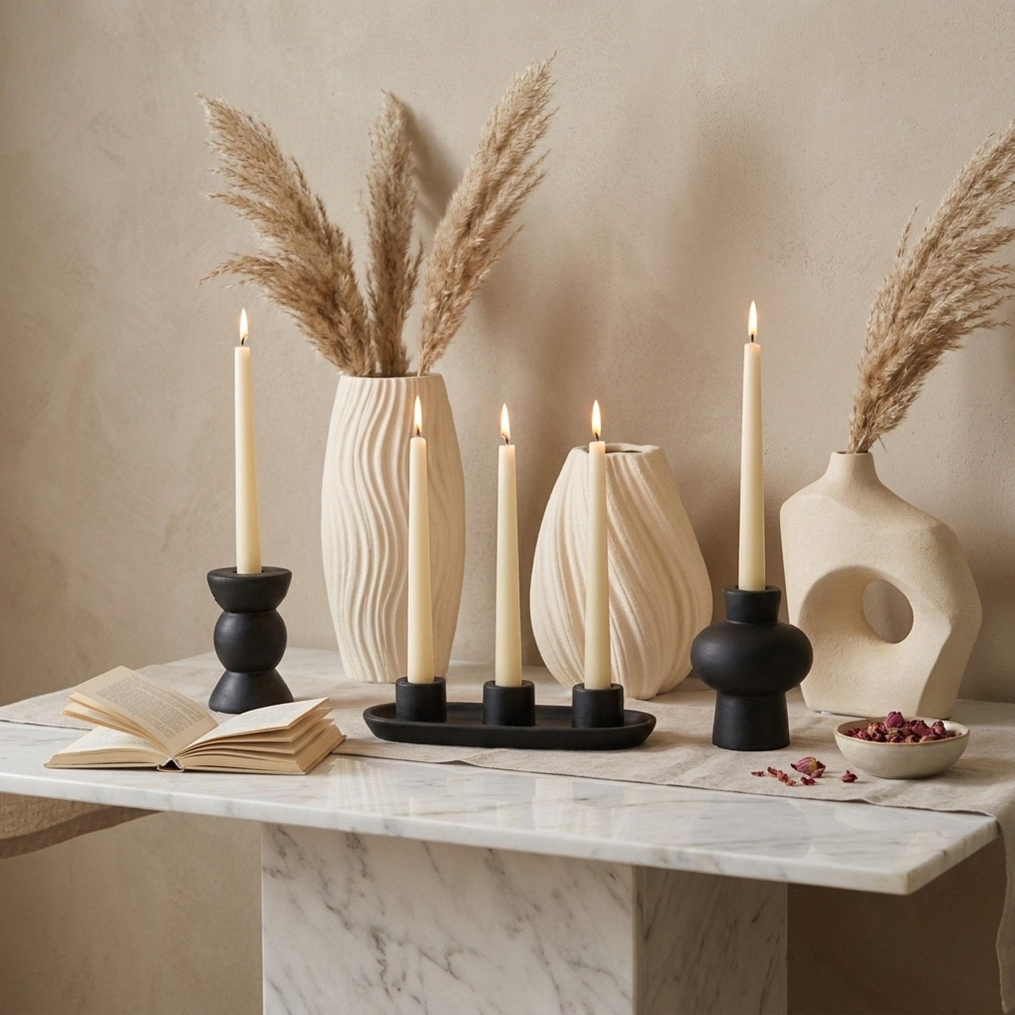 Audrey Madison Ceramic Pleated Decorative Vase - 19x19x20 cm-hbxbedroom-decorandaccessories-vases-image-4