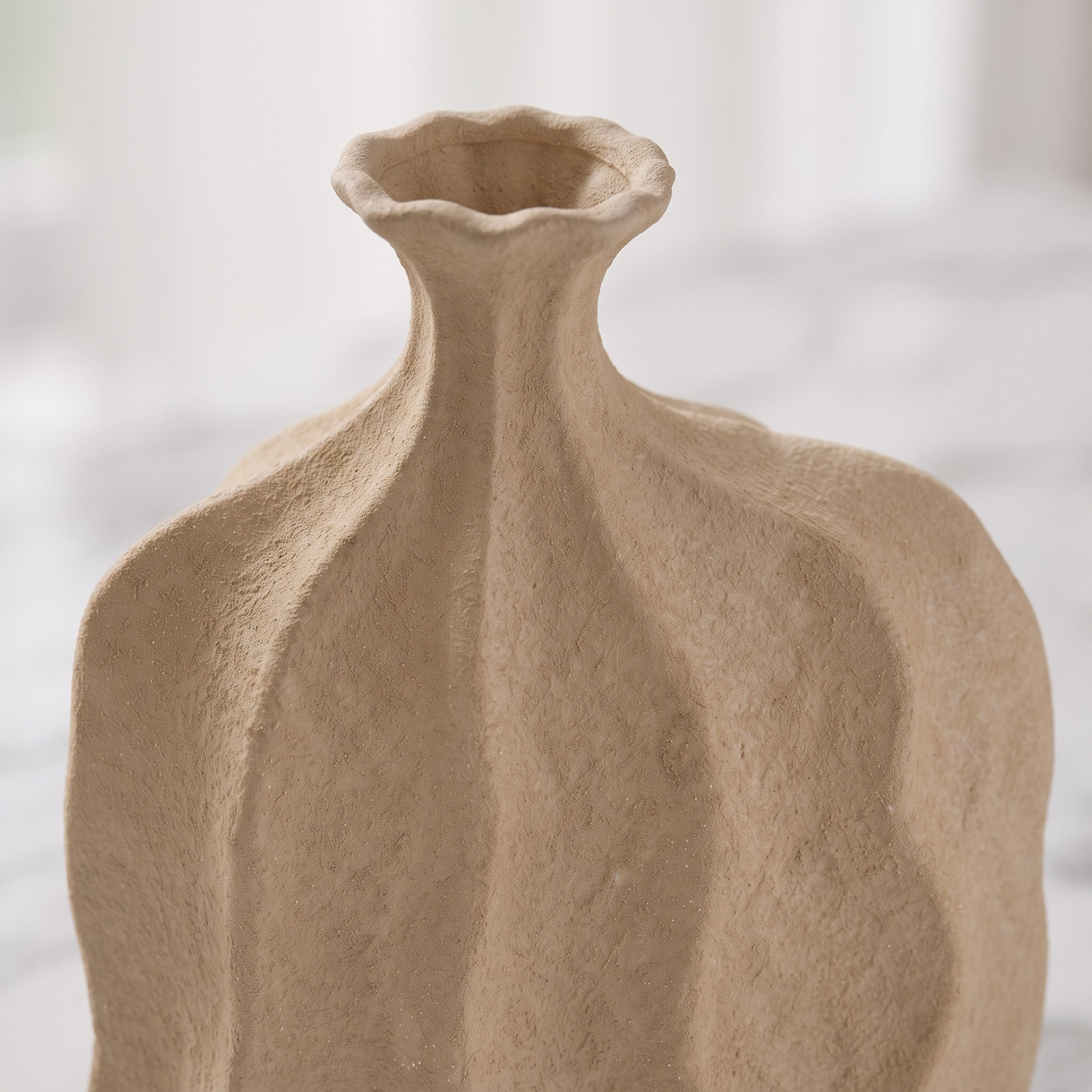 Audrey-Madison Ceramic Texture Organic Decorative Vase - 17x7x24 cm-hbxbedroom-decorandaccessories-vases-image-2