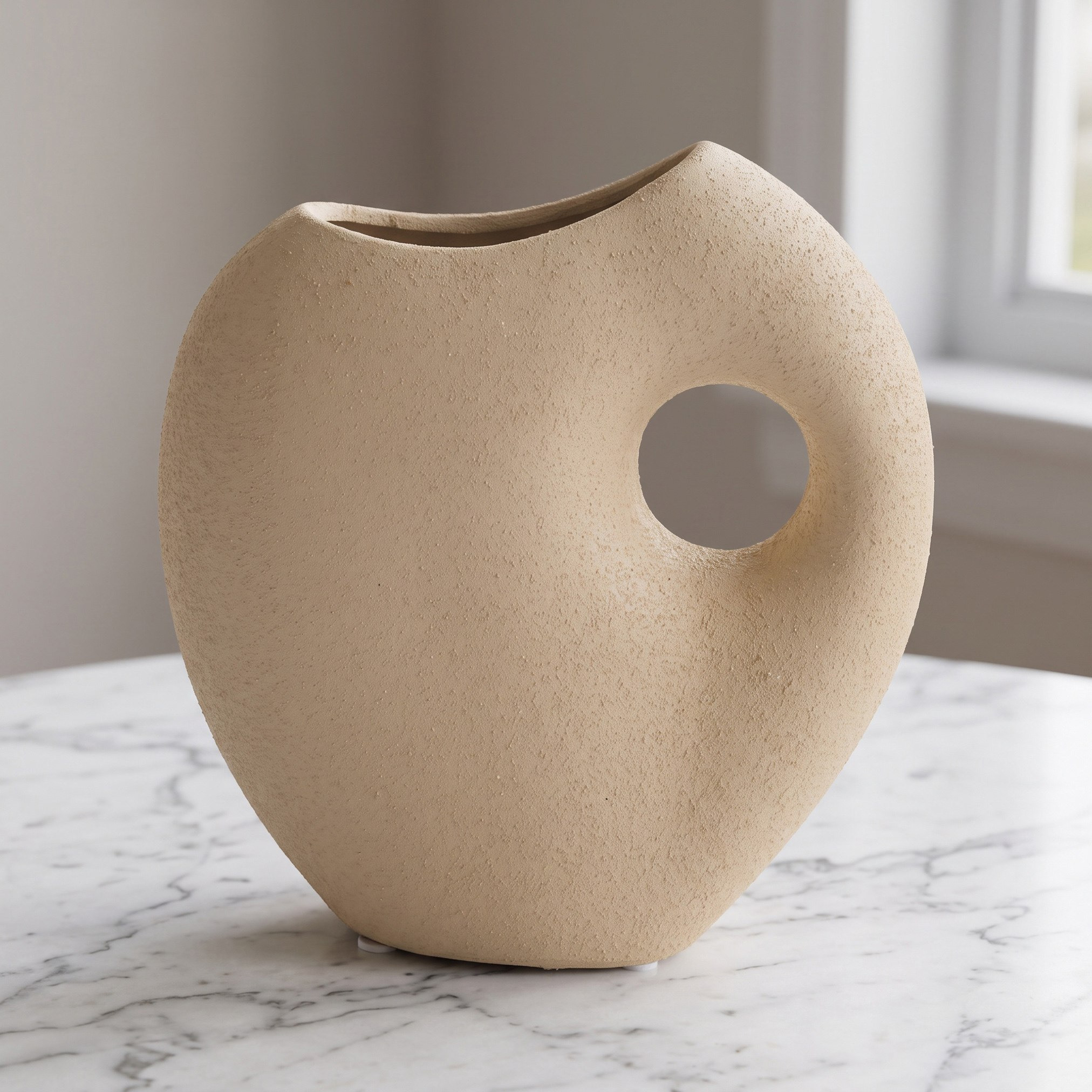 Audrey-Madison Ceramic Irregular Donut Decorative Vase - 20.5x7x22 cm-hbxbedroom-decorandaccessories-vases-image-1