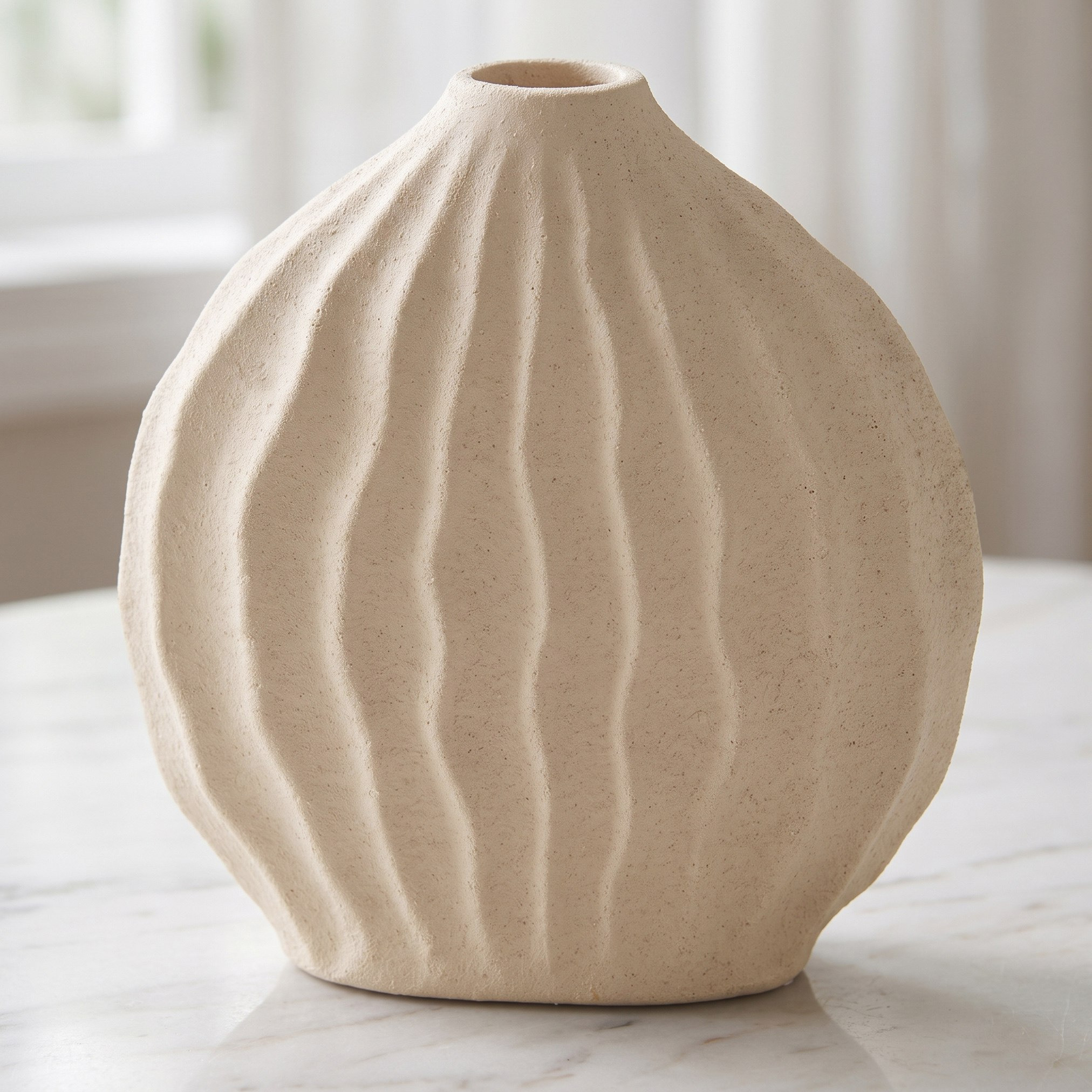 Audrey Madison Organic Texture Ceramic Decorative Vase - 18x5x19 cm-hbxbedroom-decorandaccessories-vases-image-1