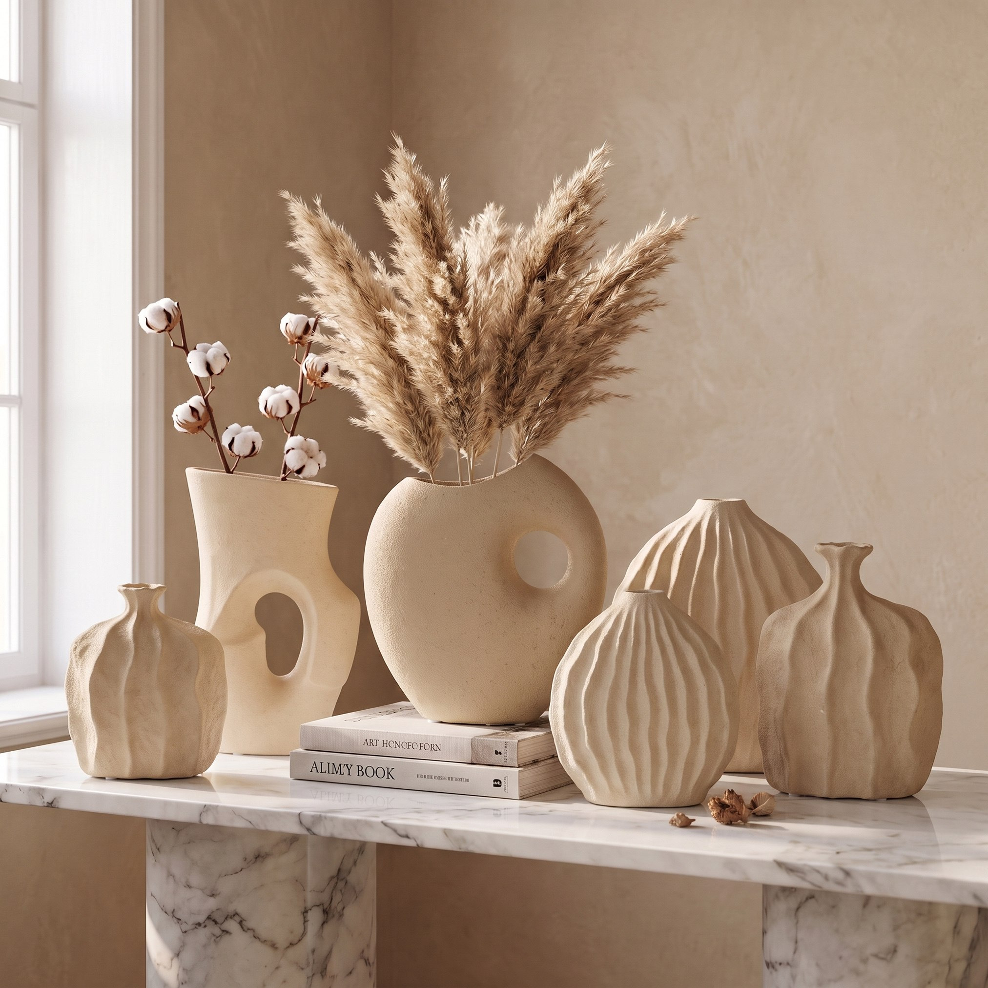 Audrey Madison Organic Texture Ceramic Decorative Vase - 18x5x19 cm-hbxbedroom-decorandaccessories-vases-image-4