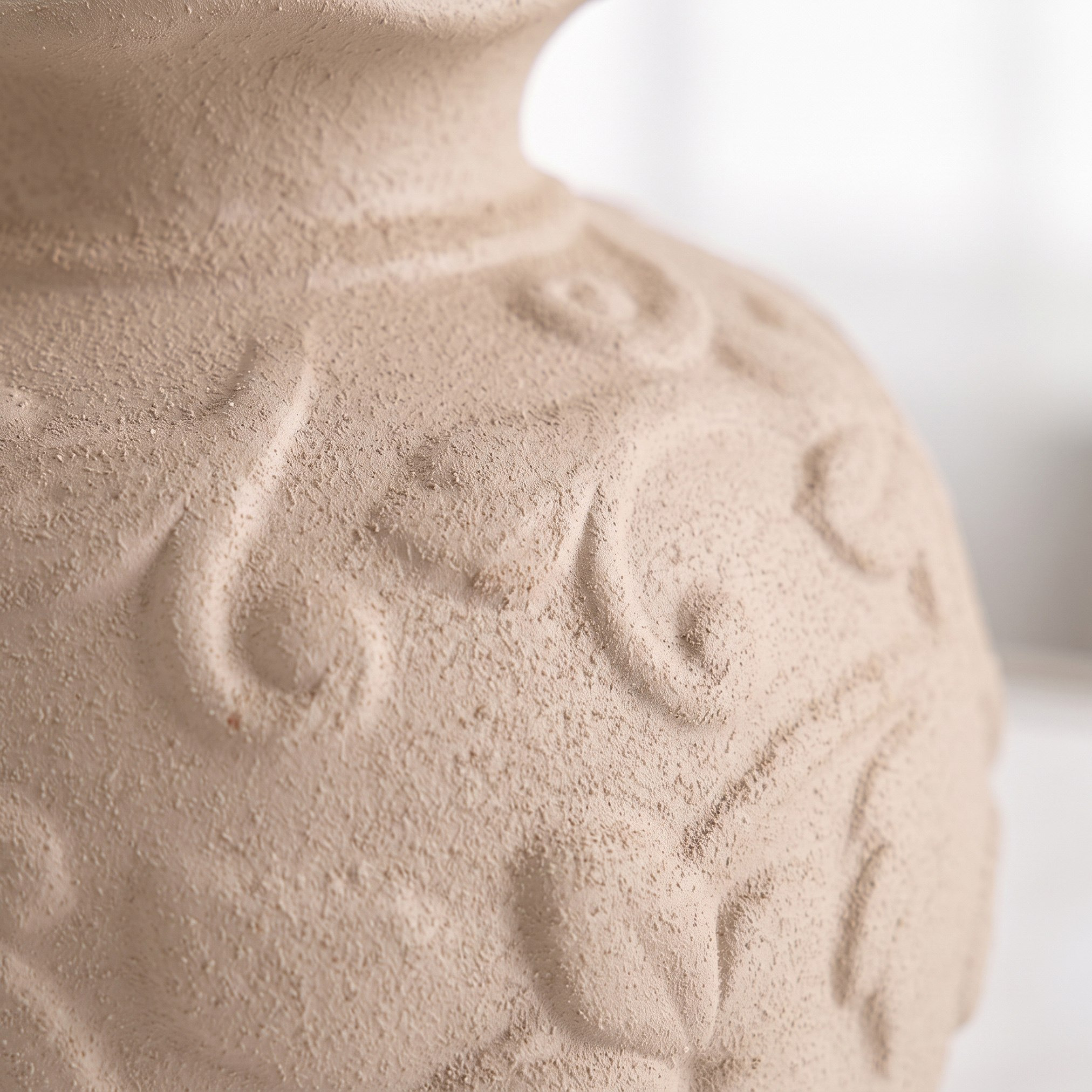 Audrey Madison Floral Embossed Texture Ceramic Decorative Vase - 15x15x16 cm-hbxbedroom-decorandaccessories-vases-image-3