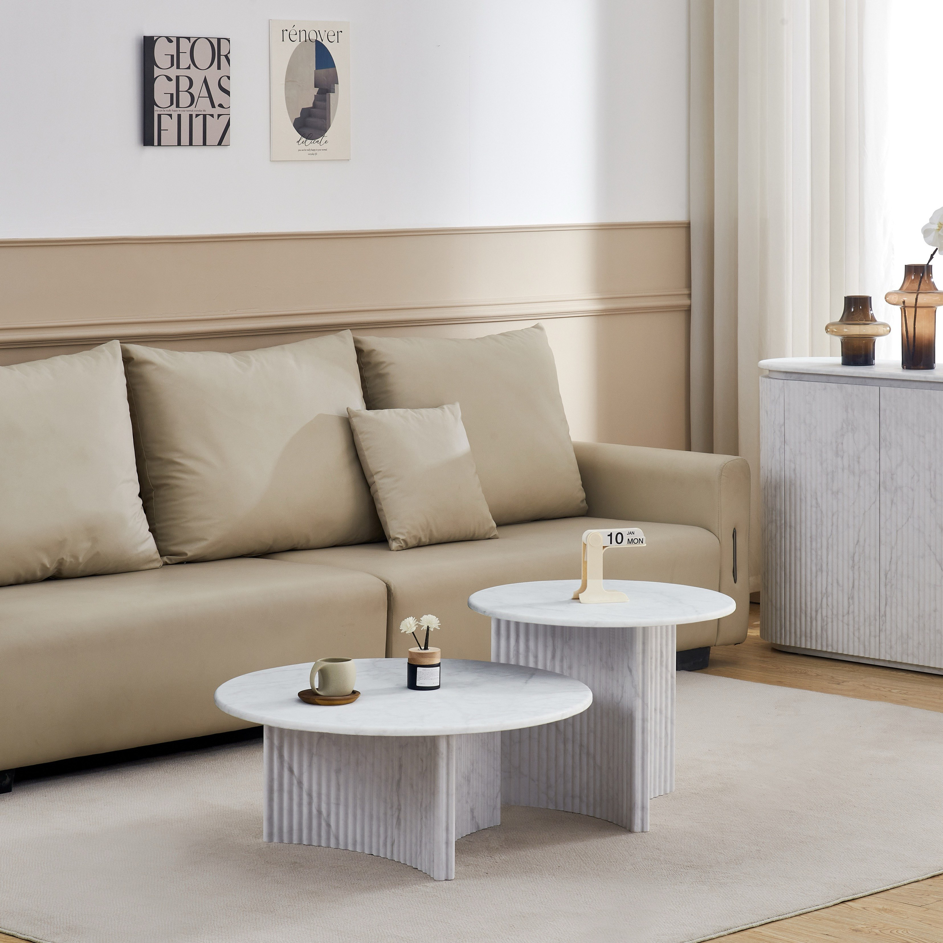 Scoop 2-Piece Marble Top Coffee Table Set-hbxlivingroom-tablesandstands-coffeetables-image-1