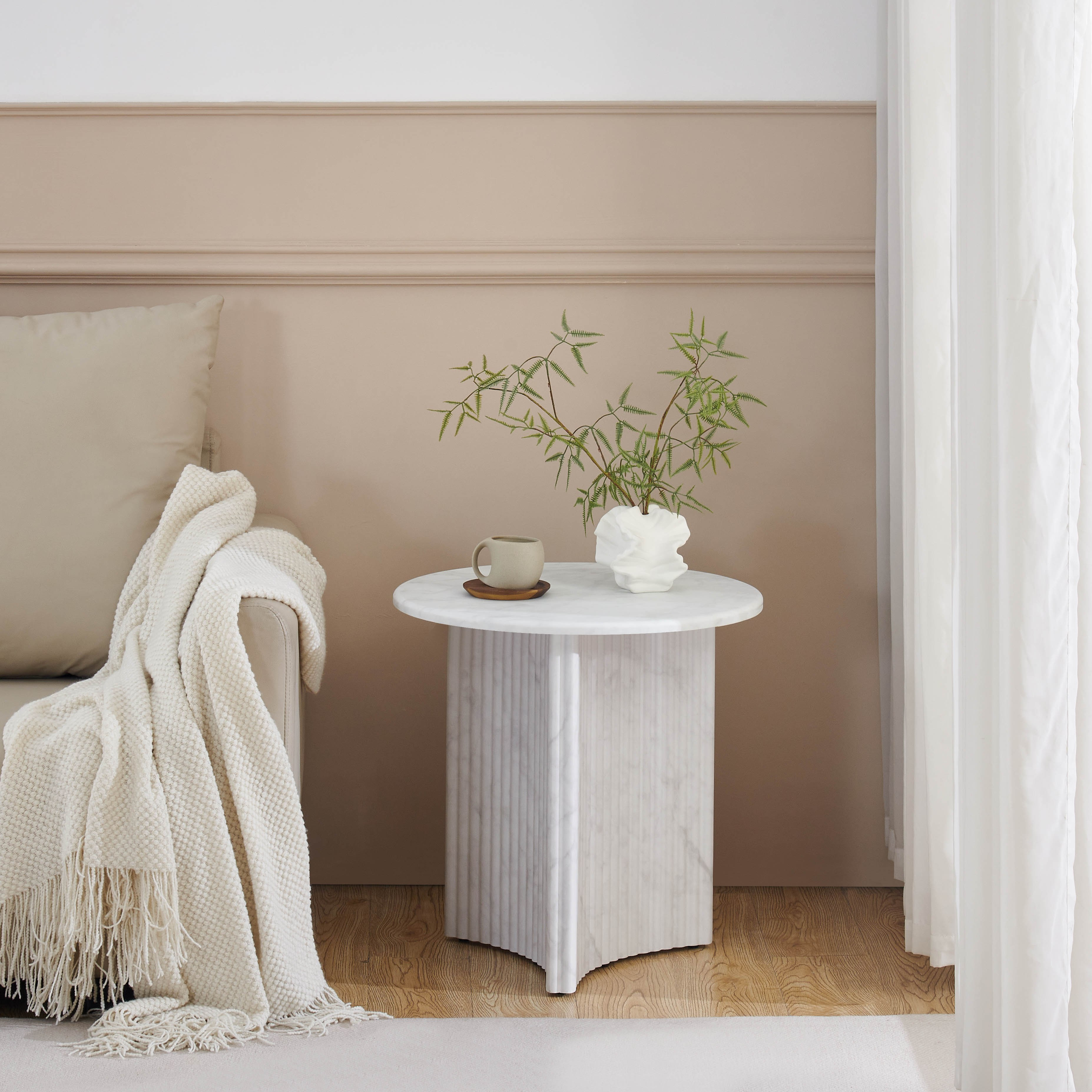 Scoop Marble Top End Table-hbxfurniture-livingroom-endtables-image-1