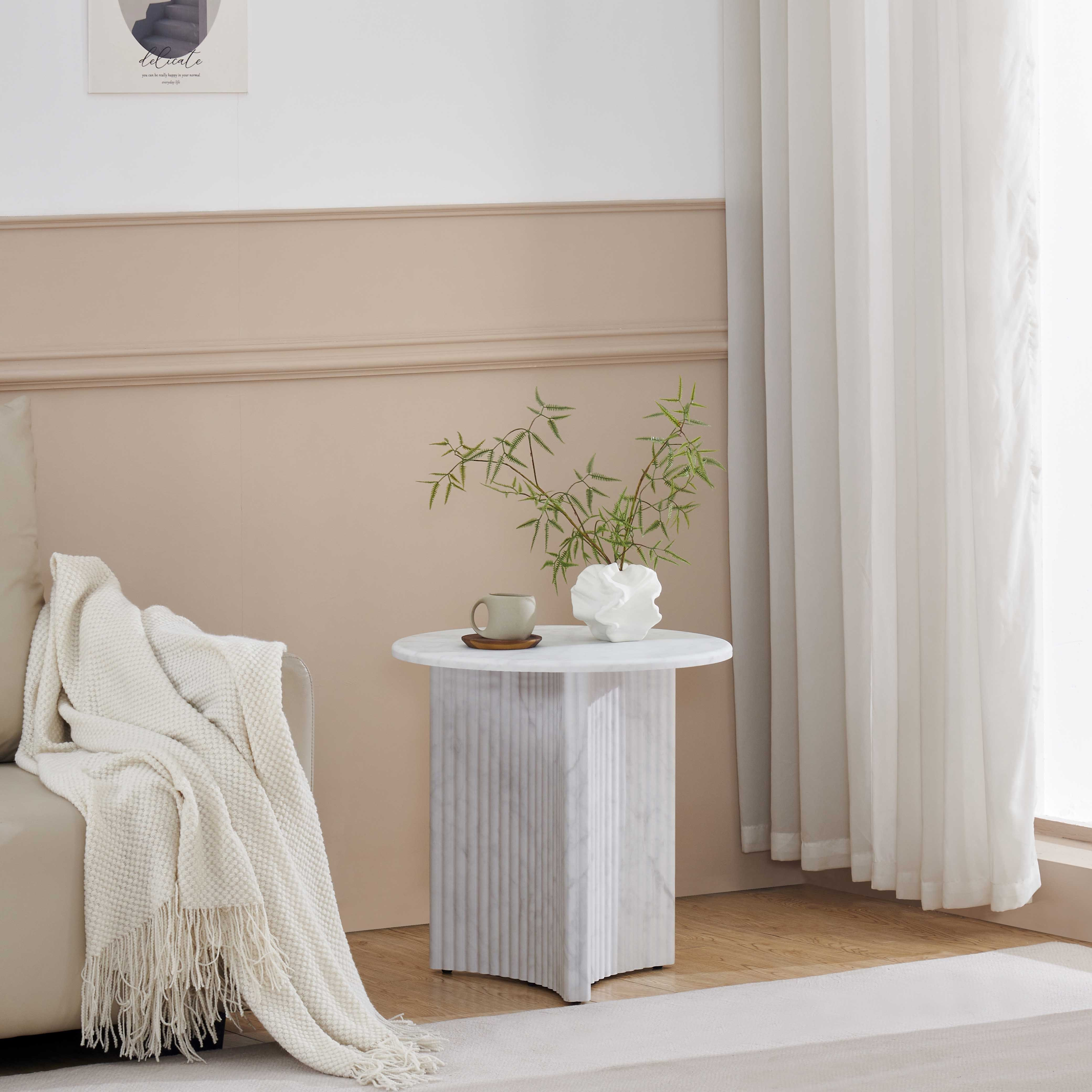 Scoop Marble Top End Table-hbxfurniture-livingroom-endtables-image-2
