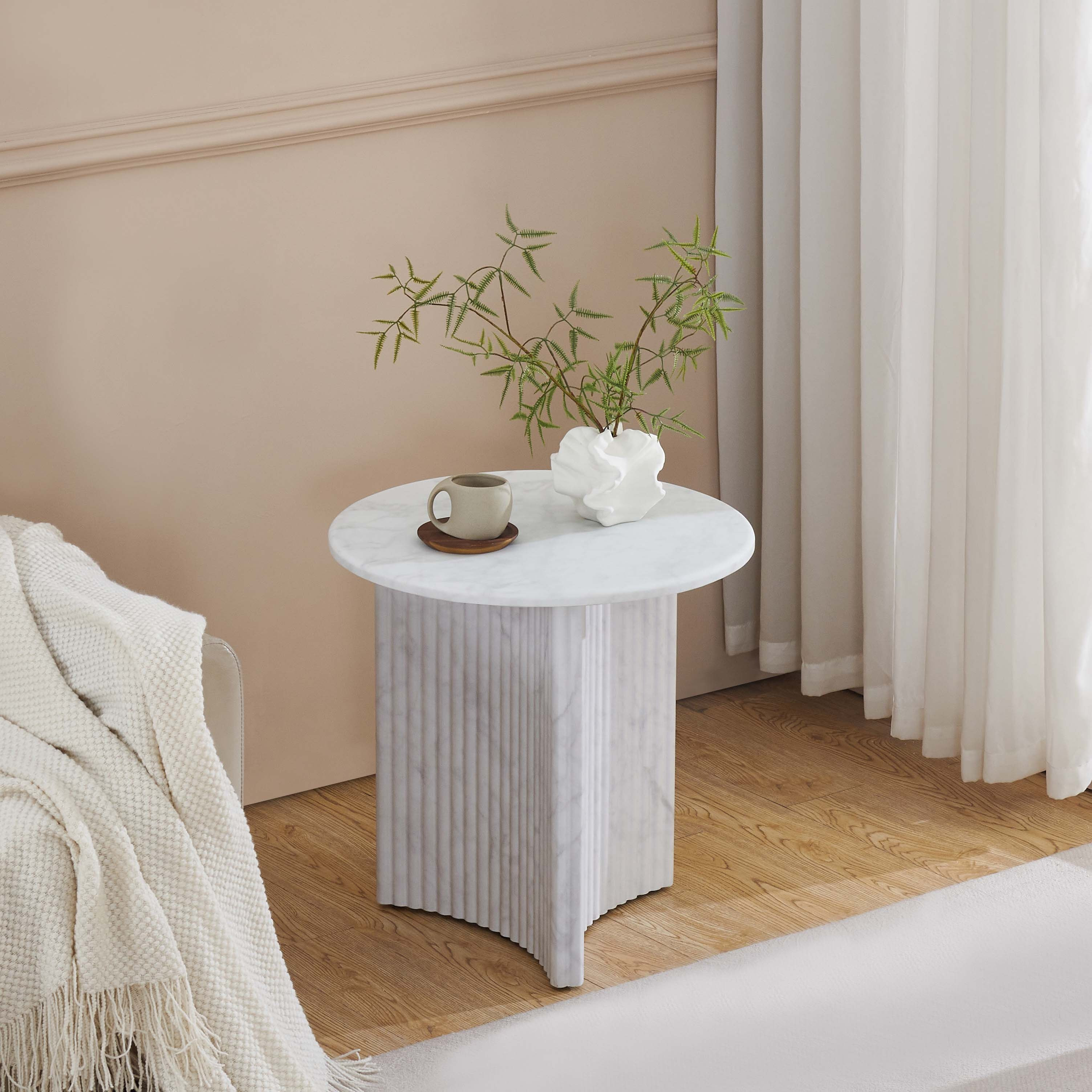 Scoop Marble Top End Table-hbxfurniture-livingroom-endtables-image-3