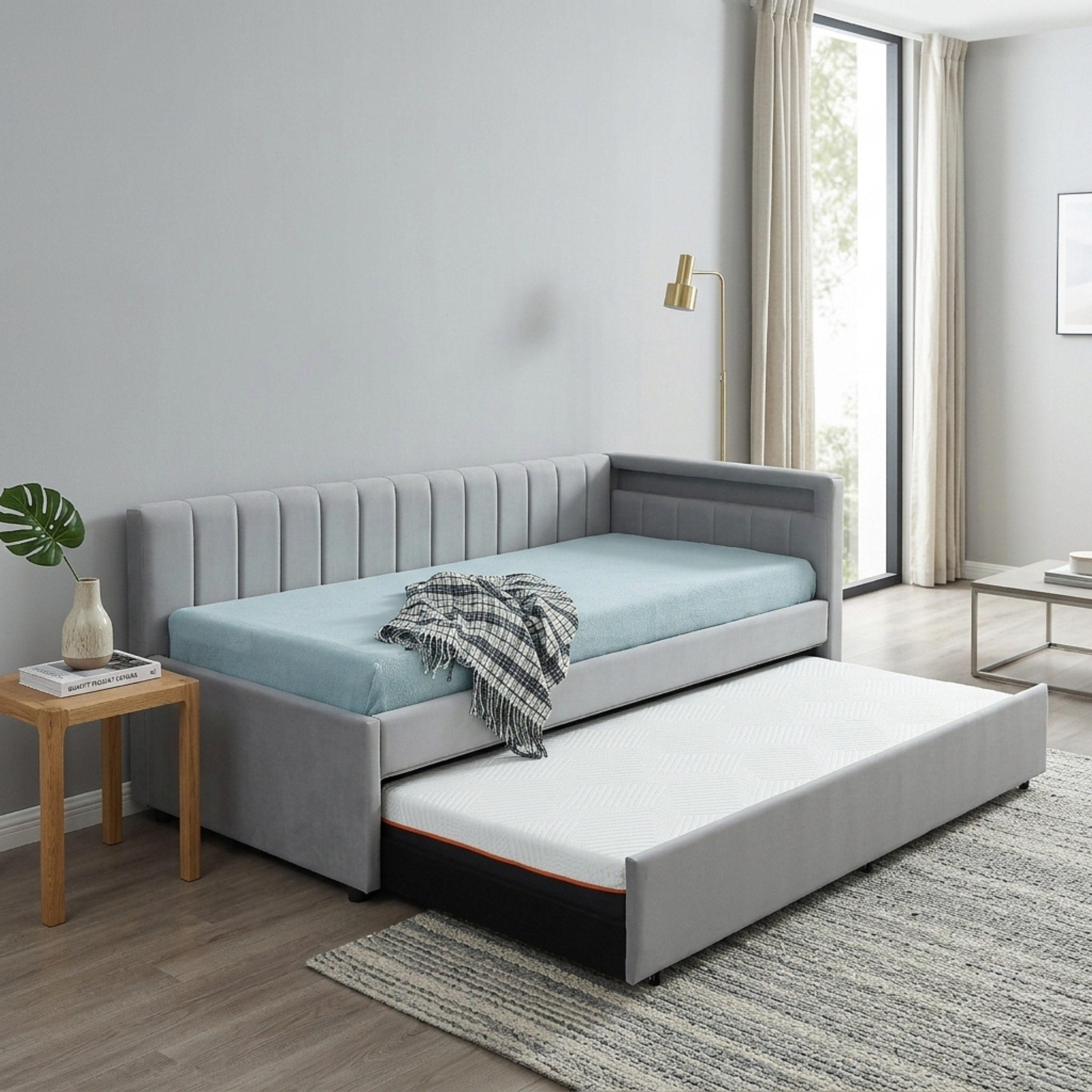 Patara Lagos Smart Upholstered Day Bed with Pull-Out Bed - 90x200 cm-hbxfurniture-bedsandbedsets-daybeds-image-1