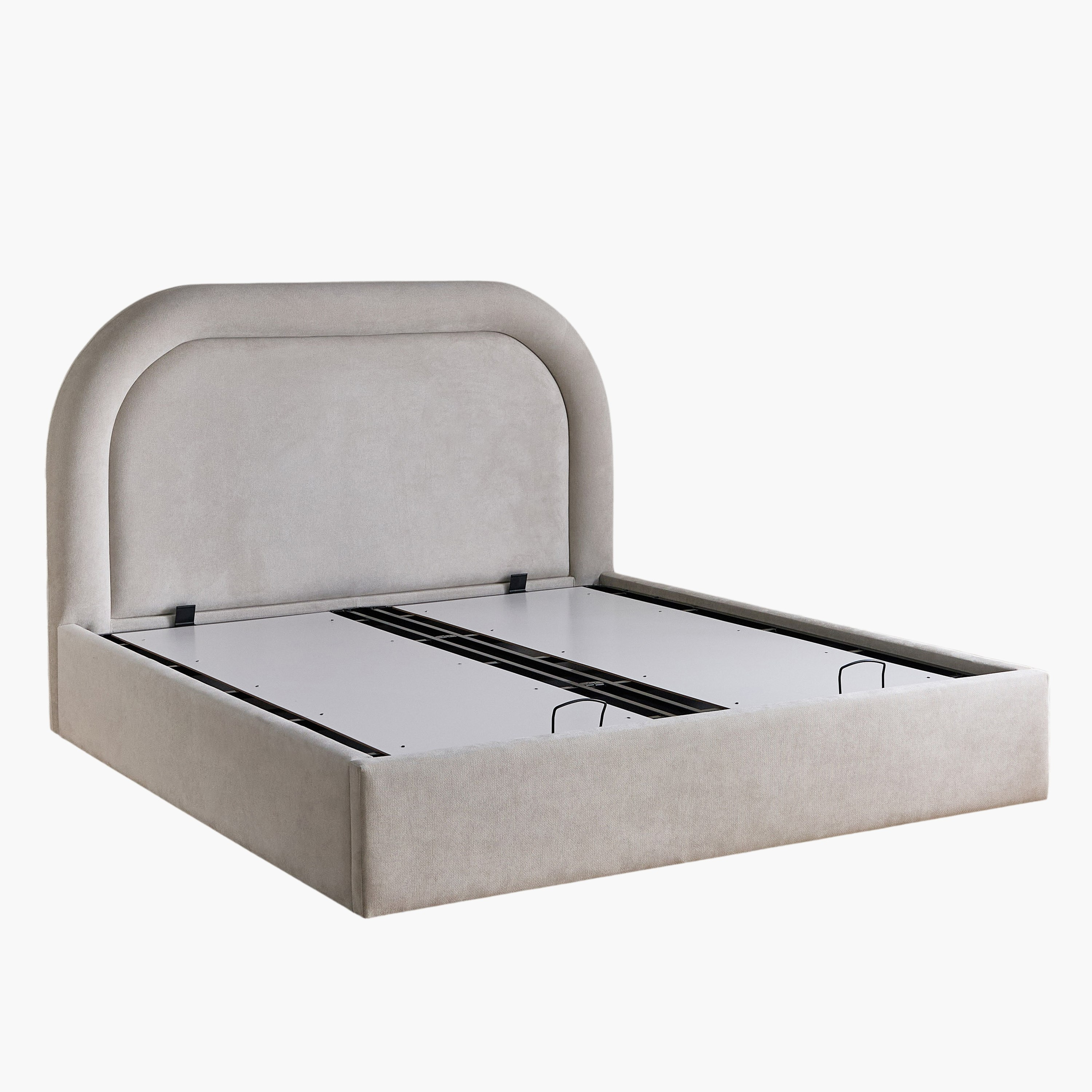 Movo-Fabio Florence Upholstered Hydraulic Queen Bed - 160x200 cm-hbxbedroom-bedsandbedsets-beds-queen-image-11