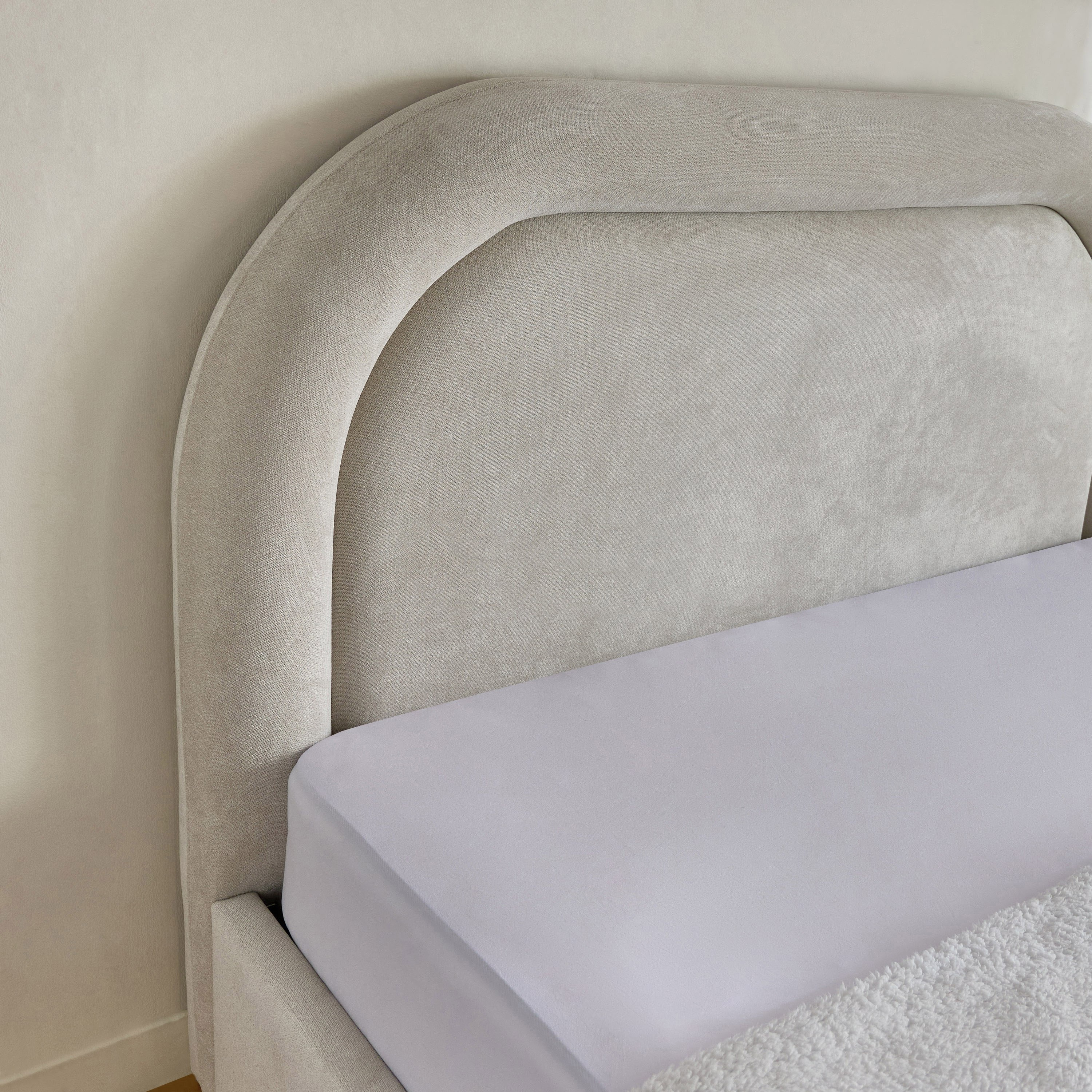 Movo-Fabio Florence Upholstered Hydraulic Queen Bed - 160x200 cm-hbxbedroom-bedsandbedsets-beds-queen-image-4