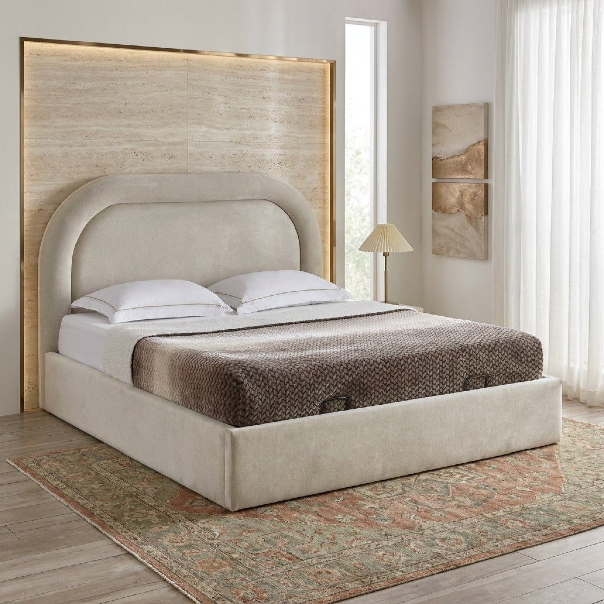 Movo-Fabio Florence Upholstered Hydraulic King Bed - 180x200 cm-PROMO_HB_UAE_HBX10_250526-image-1